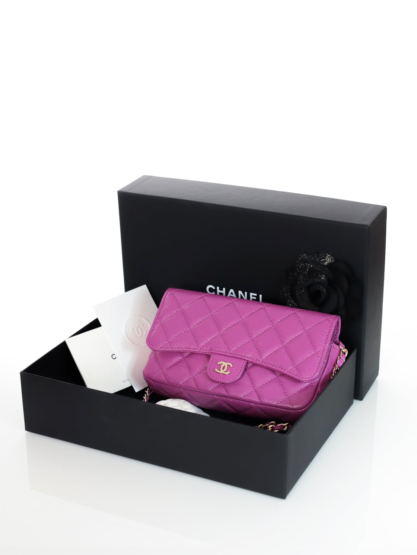 CHANEL CC Timeless Wallet on chain Clutch WOC Caviar Leder