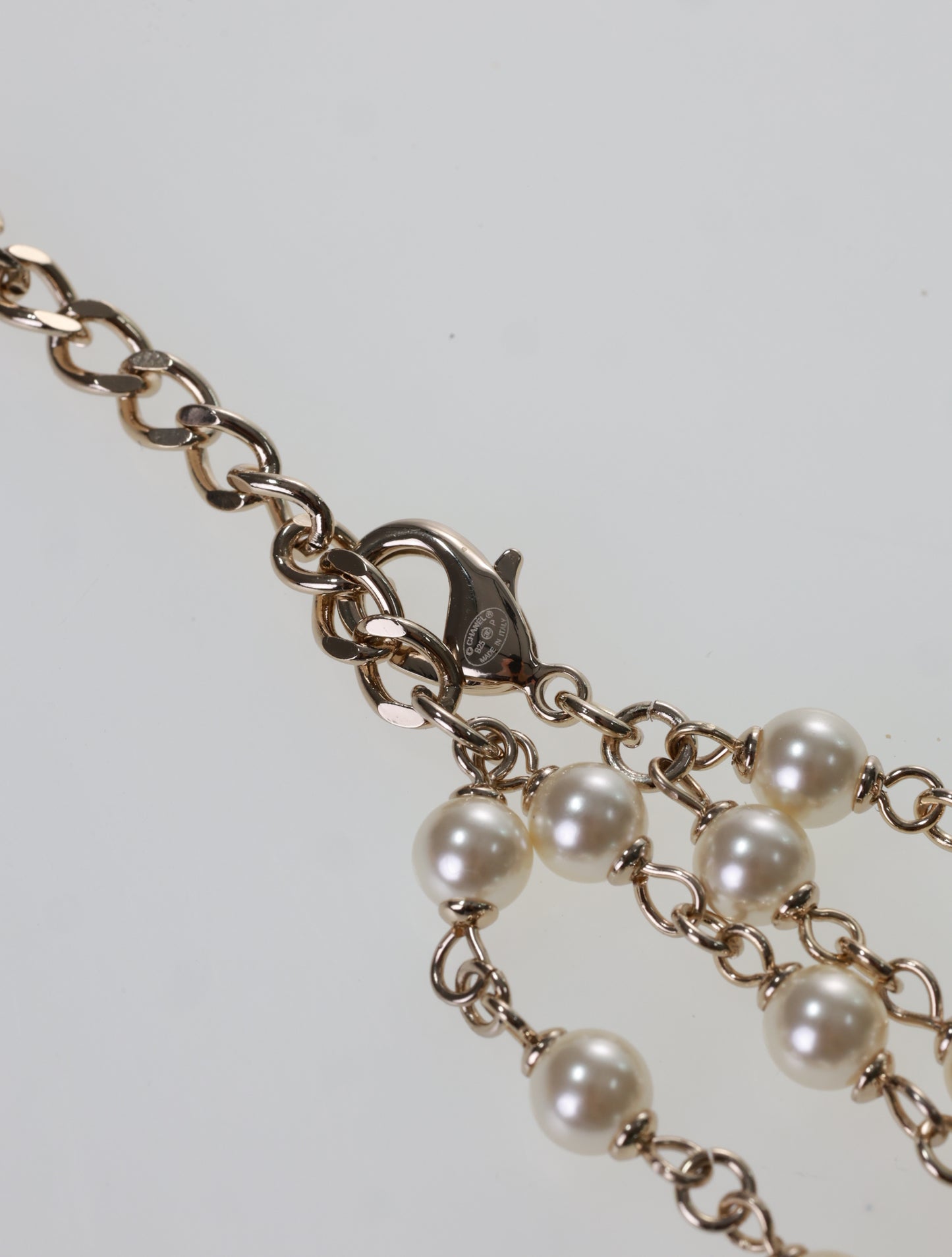 CHANEL Kette CC Halskette Collier Perlen Strass Doppelreihig