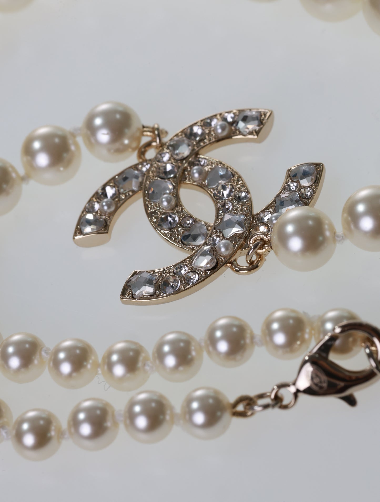 CHANEL Kette CC Halskette Collier Perlen Strass