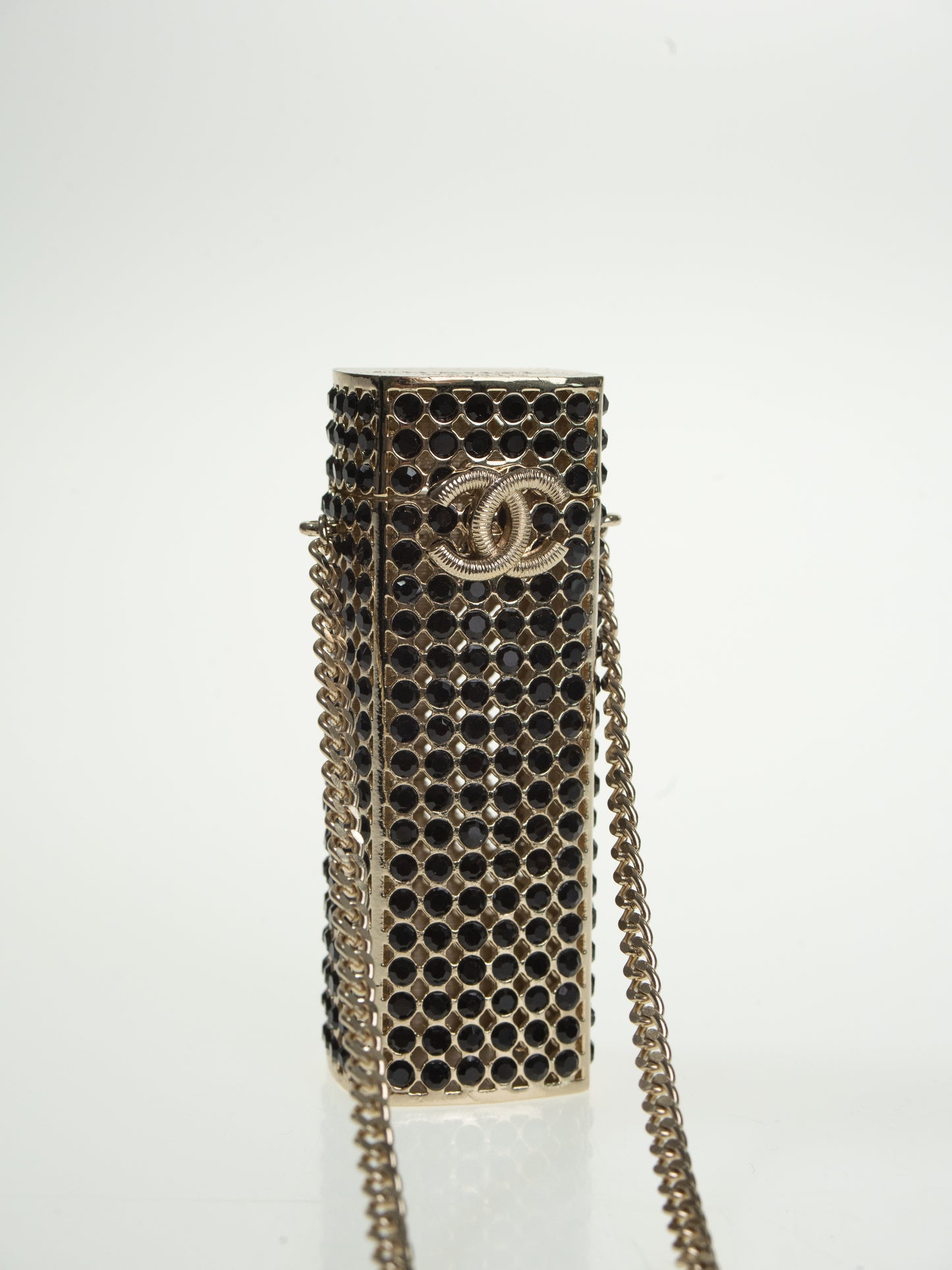 CHANEL LUXUS Halskette Strass Lipstick Holder Kette neuw.
