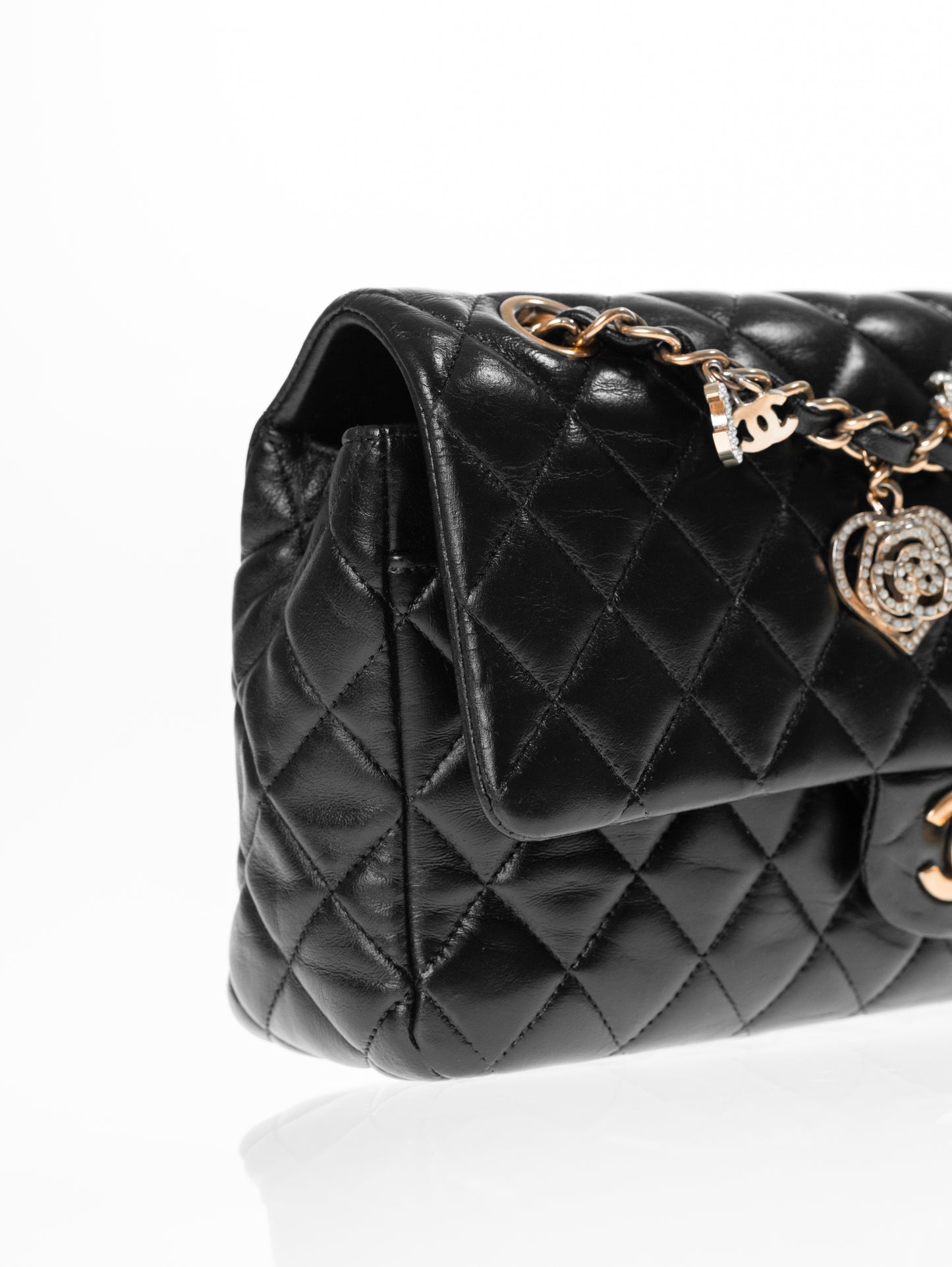 CHANEL Timeless Medium Lamb Black Flap Bag Schwarz Valentine