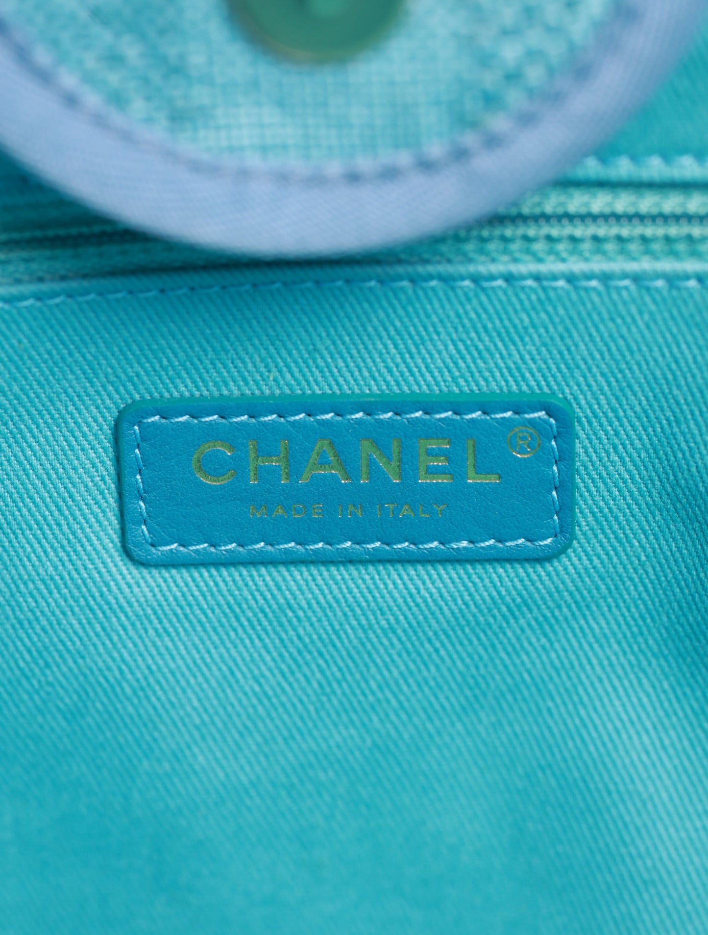 CHANEL DEAUVILLE Shopper Large Size Türkis