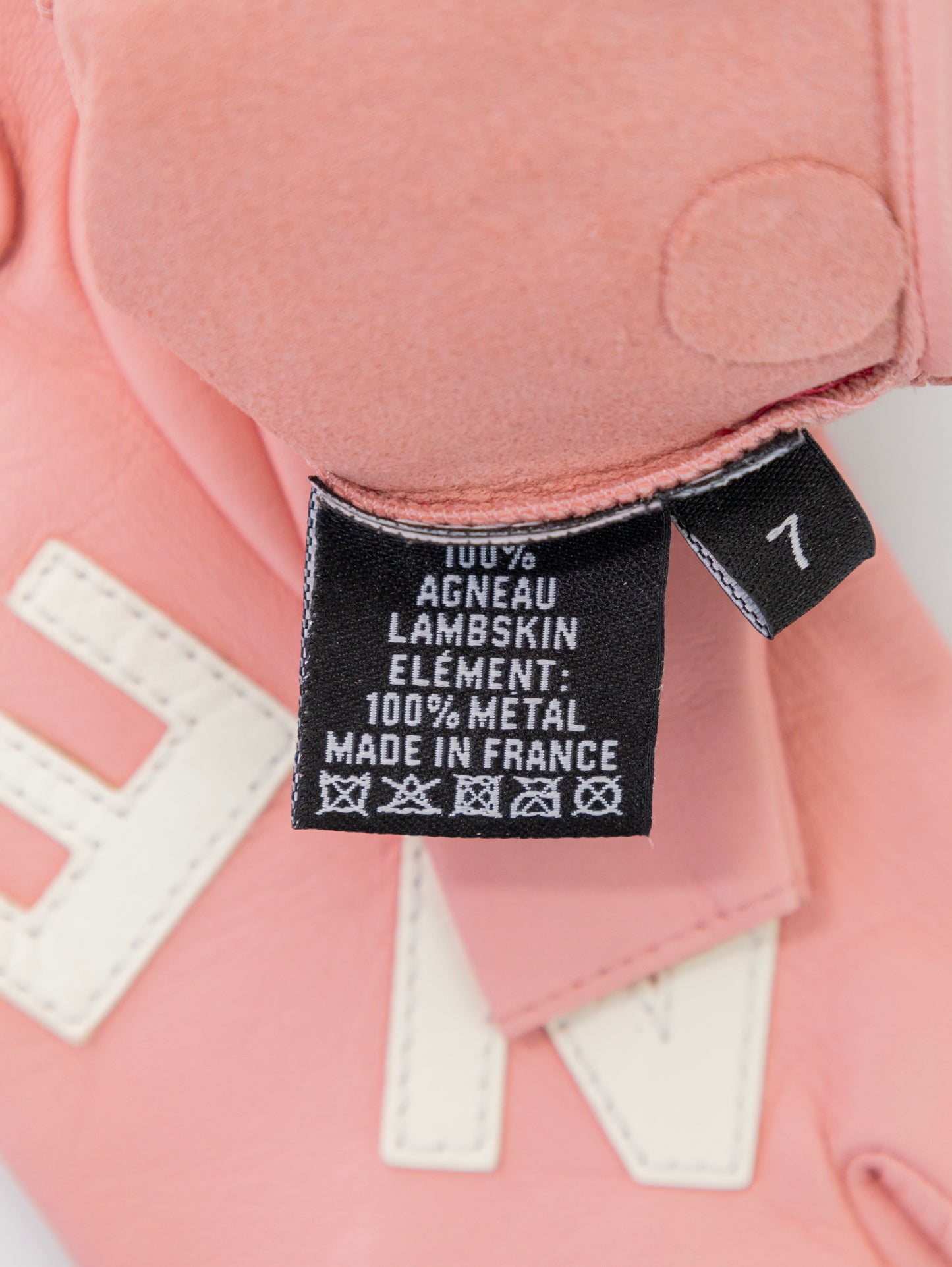 CHANEL Lederhandschuhe Gloves Gr 7 fingerlos rosa