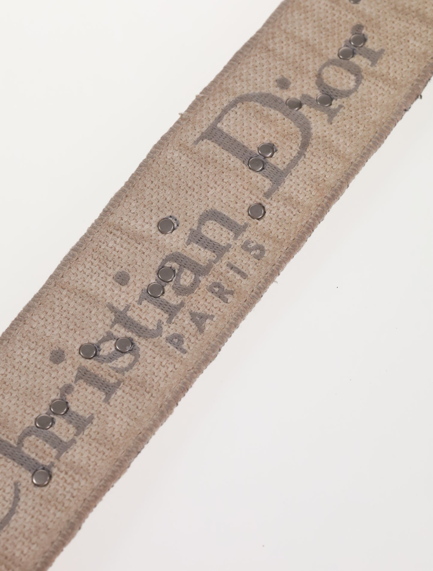 DIOR Christian Dior Schulterriemen Grau/Weiß mit Nieten