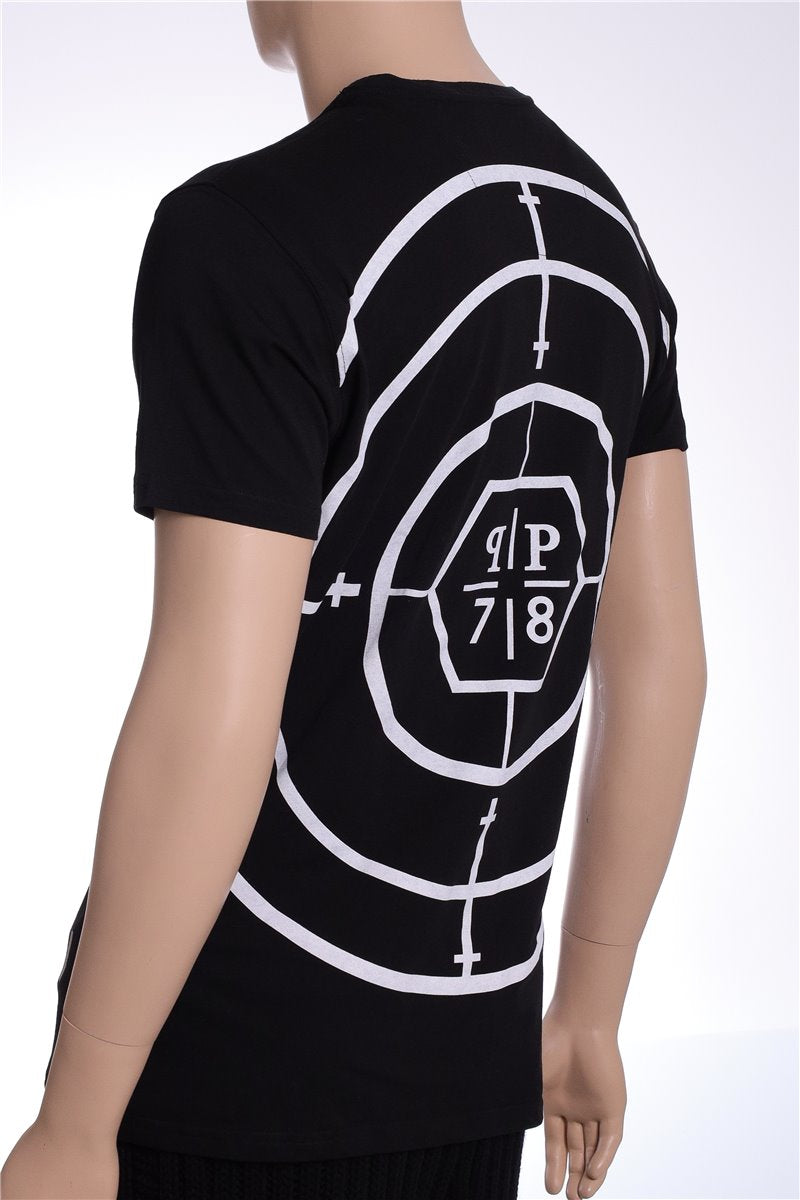 PHILIPP PLEIN T-Shirt Target Engaged schwarz Strasssteine Gr. XL