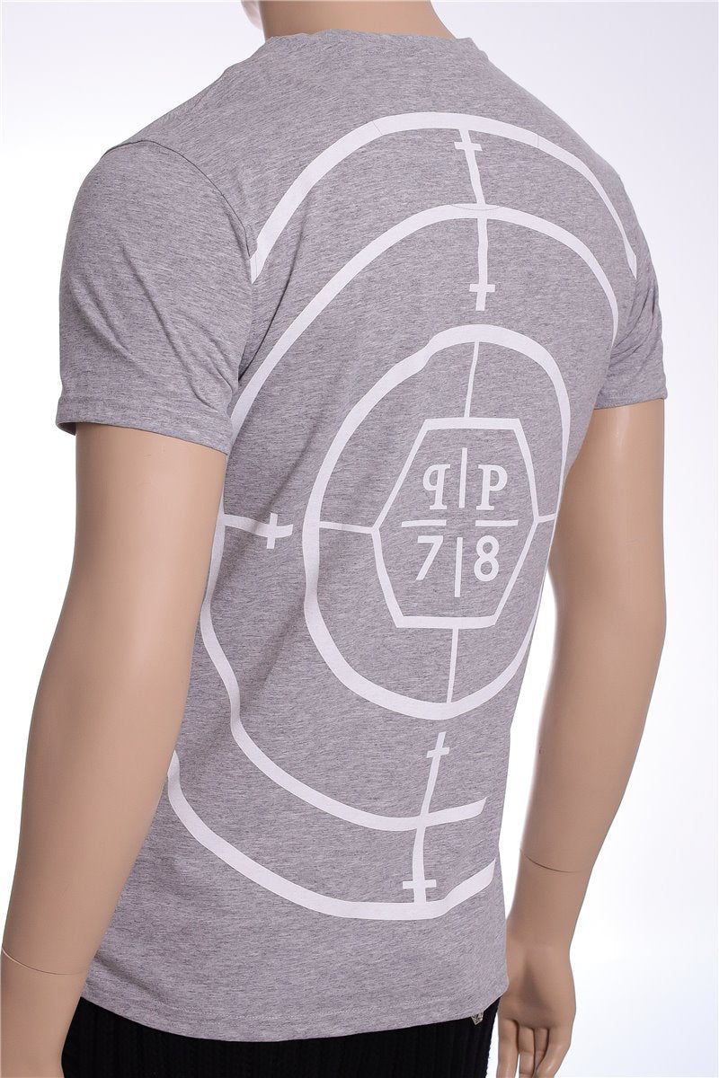 PHILIPP PLEIN T-Shirt Target Engaged grau Strasssteine Gr. M