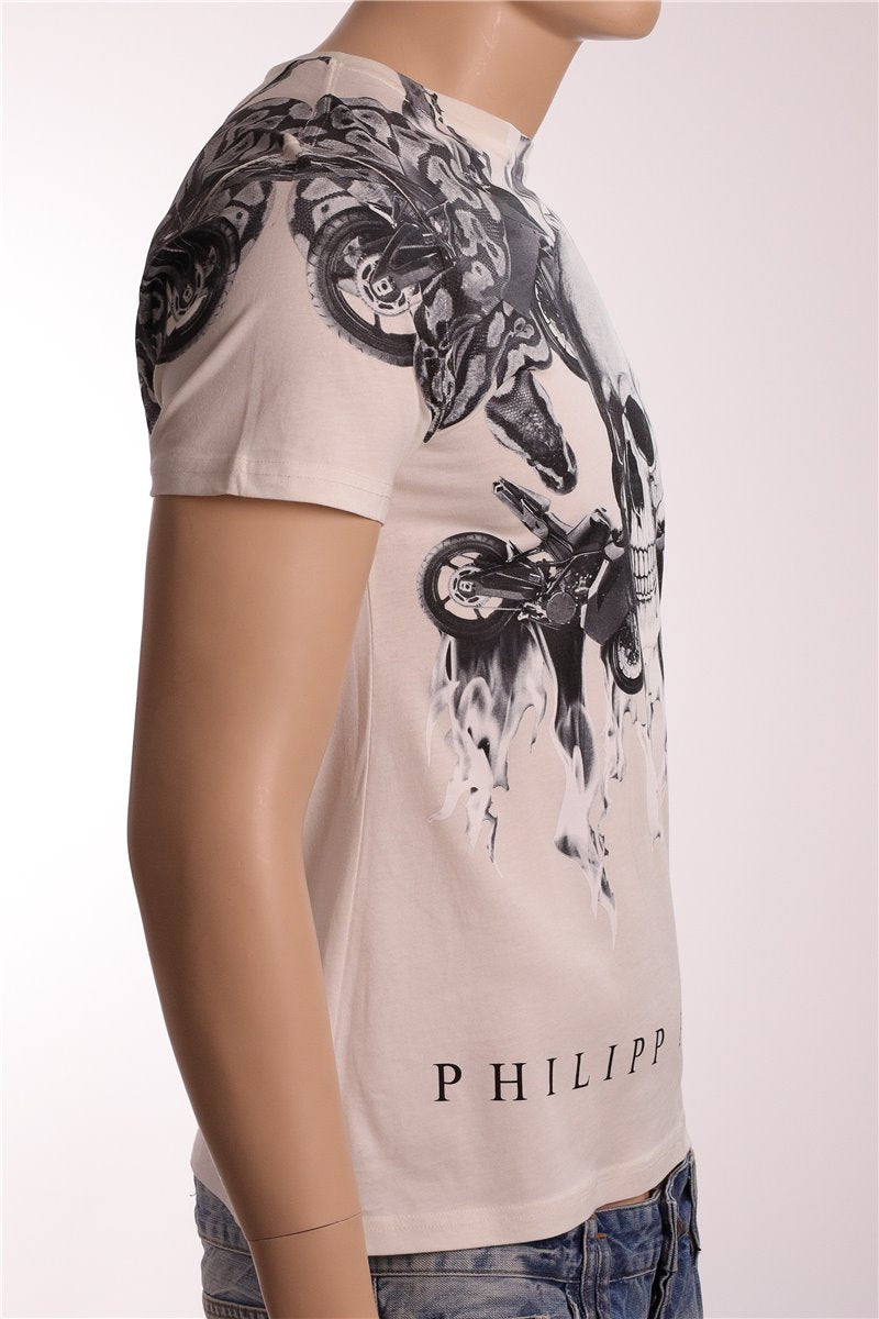 PHILIPP PLEIN T-Shirt Skull weiss Hands off me Gr. L