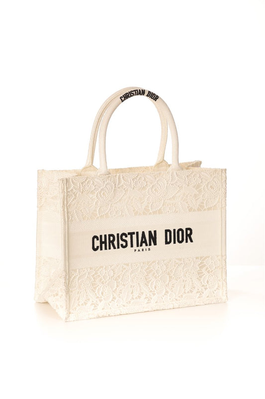 DIOR BOOK TOTE BAG D-LACE STICKEREI - LIMITED EDITION Mittelgroßes Modell
