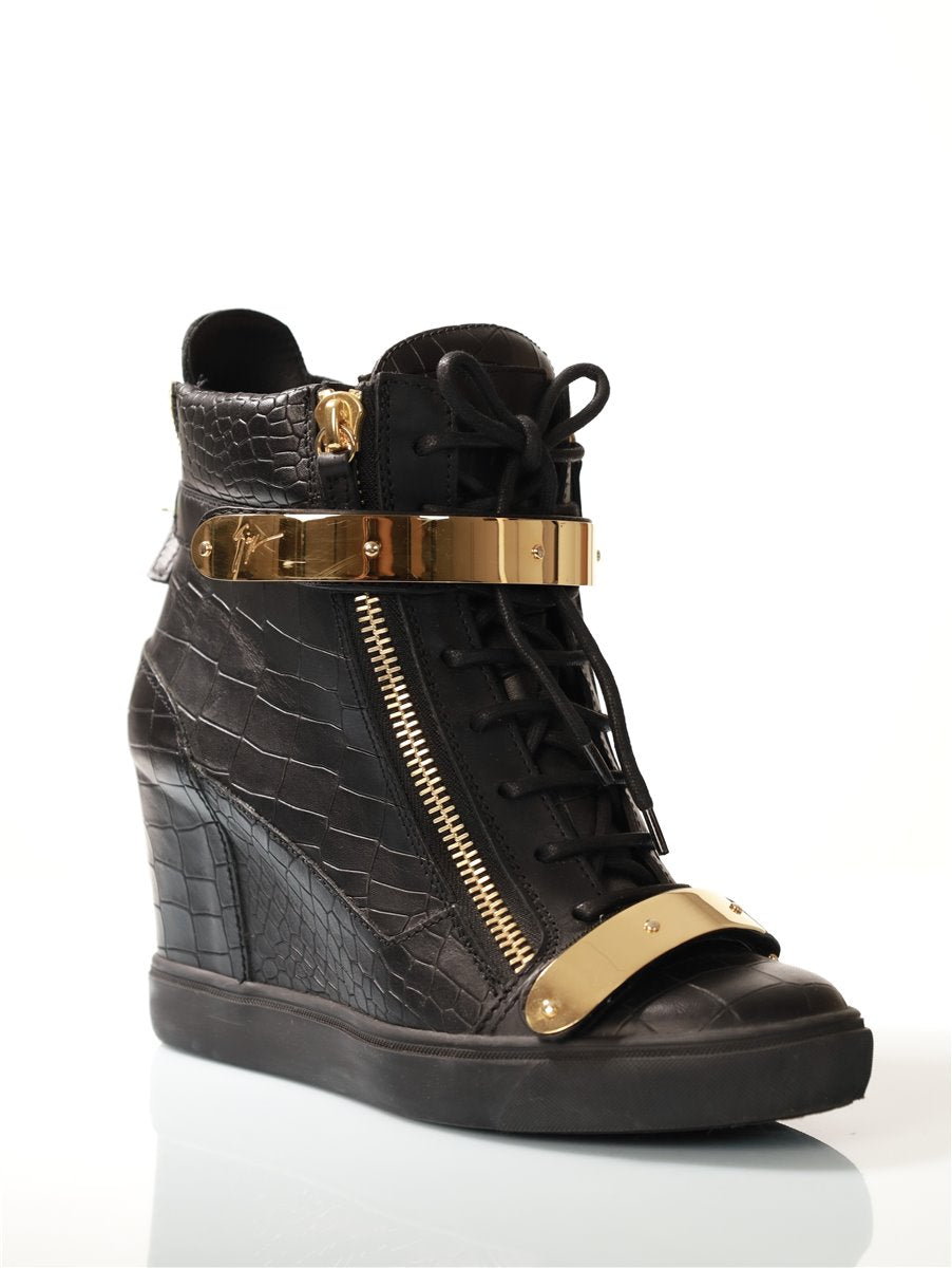 GIUSEPPE ZANOTTI Sneakers Highsneaker schwarz gold Gr. 41 neuwertig
