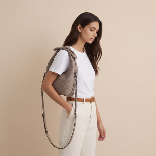 LOUIS VUITTON Why Knot PM Mahina Taupe