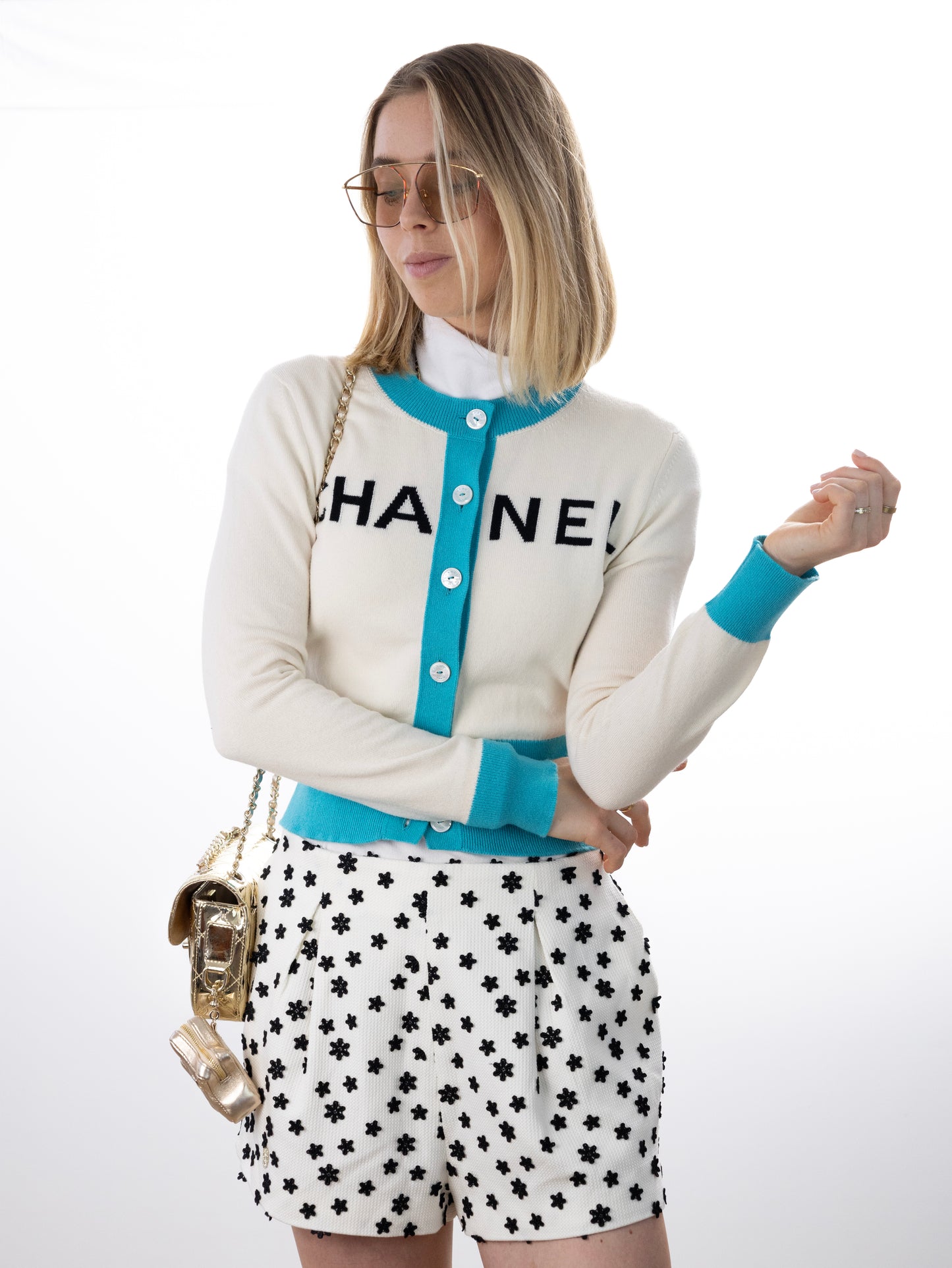 CHANEL CARDIGAN CHANEL Pullover CC Gr. 34 KARL LAGERFELD