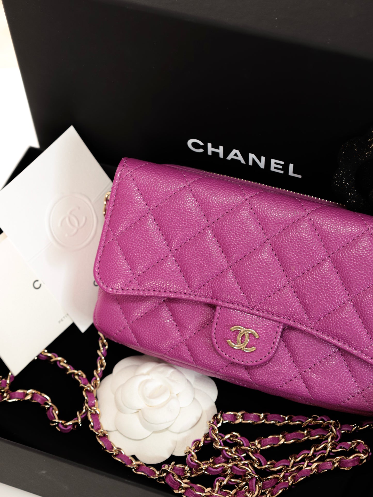CHANEL CC Timeless Wallet on chain Clutch WOC Caviar leather