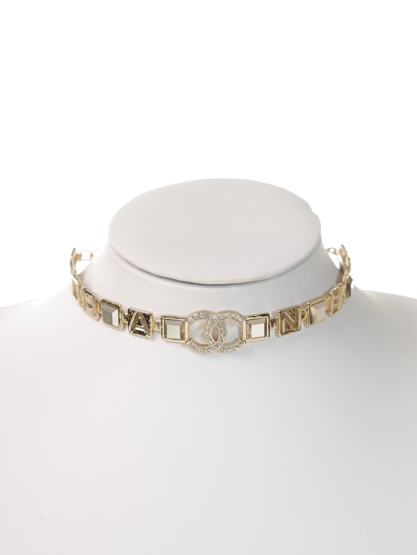 CHANEL Choker large CC chain CC necklace necklace rhinestone