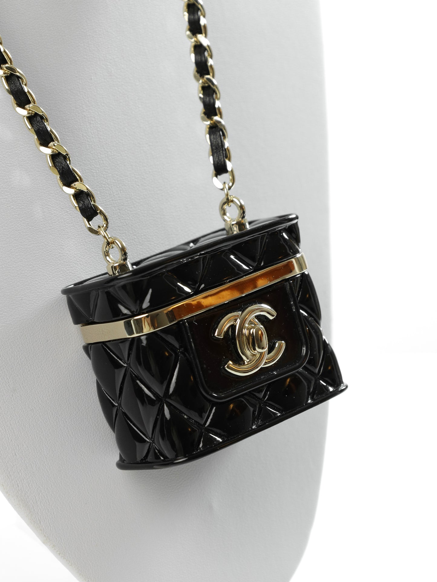 CHANEL necklace chain with handbag pendant vanity bag