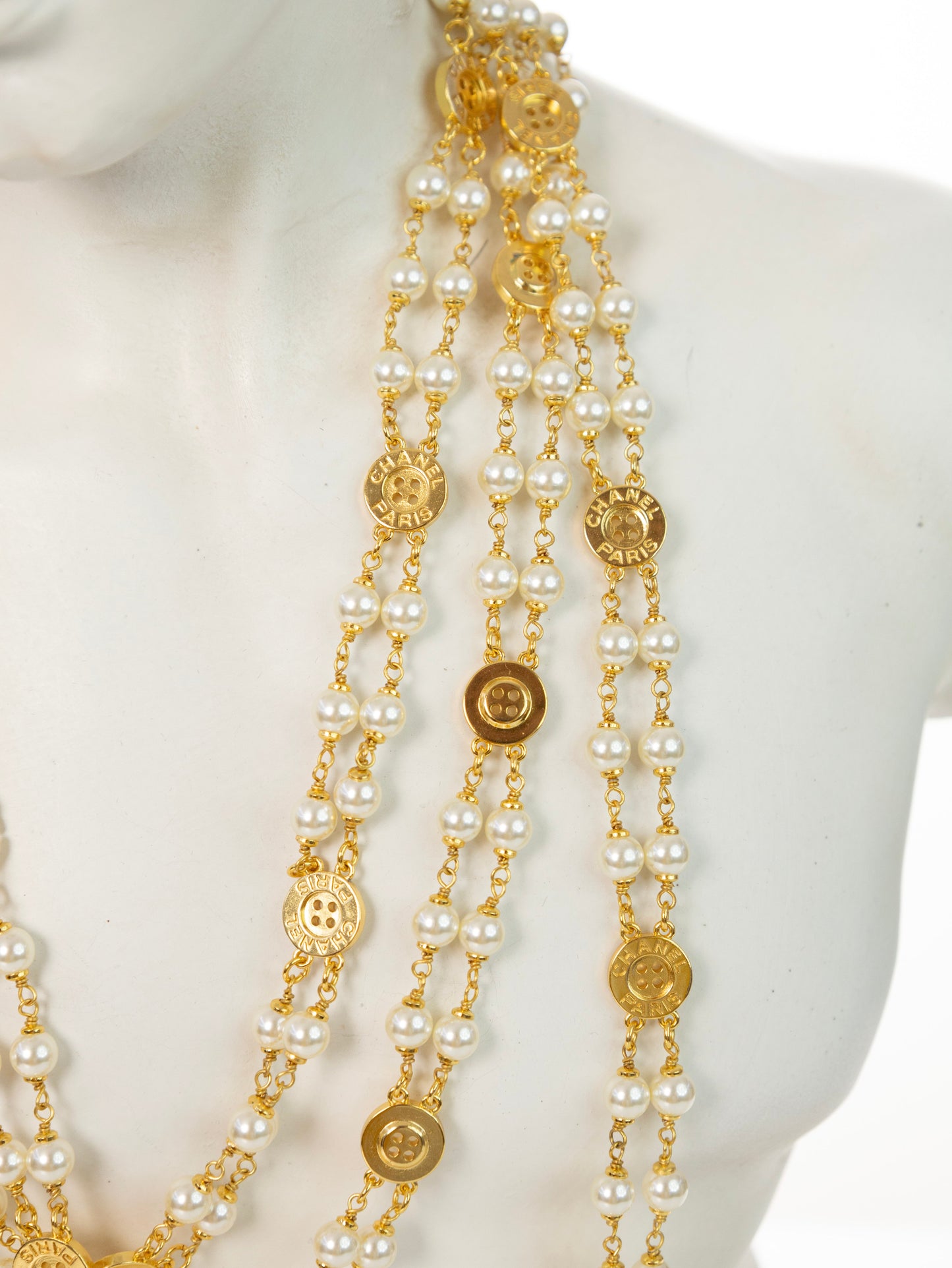 Collana CHANEL perle in oro Collana di perle a 2 fili