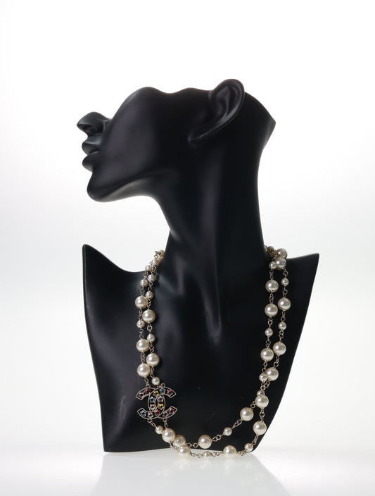 Collana CHANEL catena CC collana perle strass