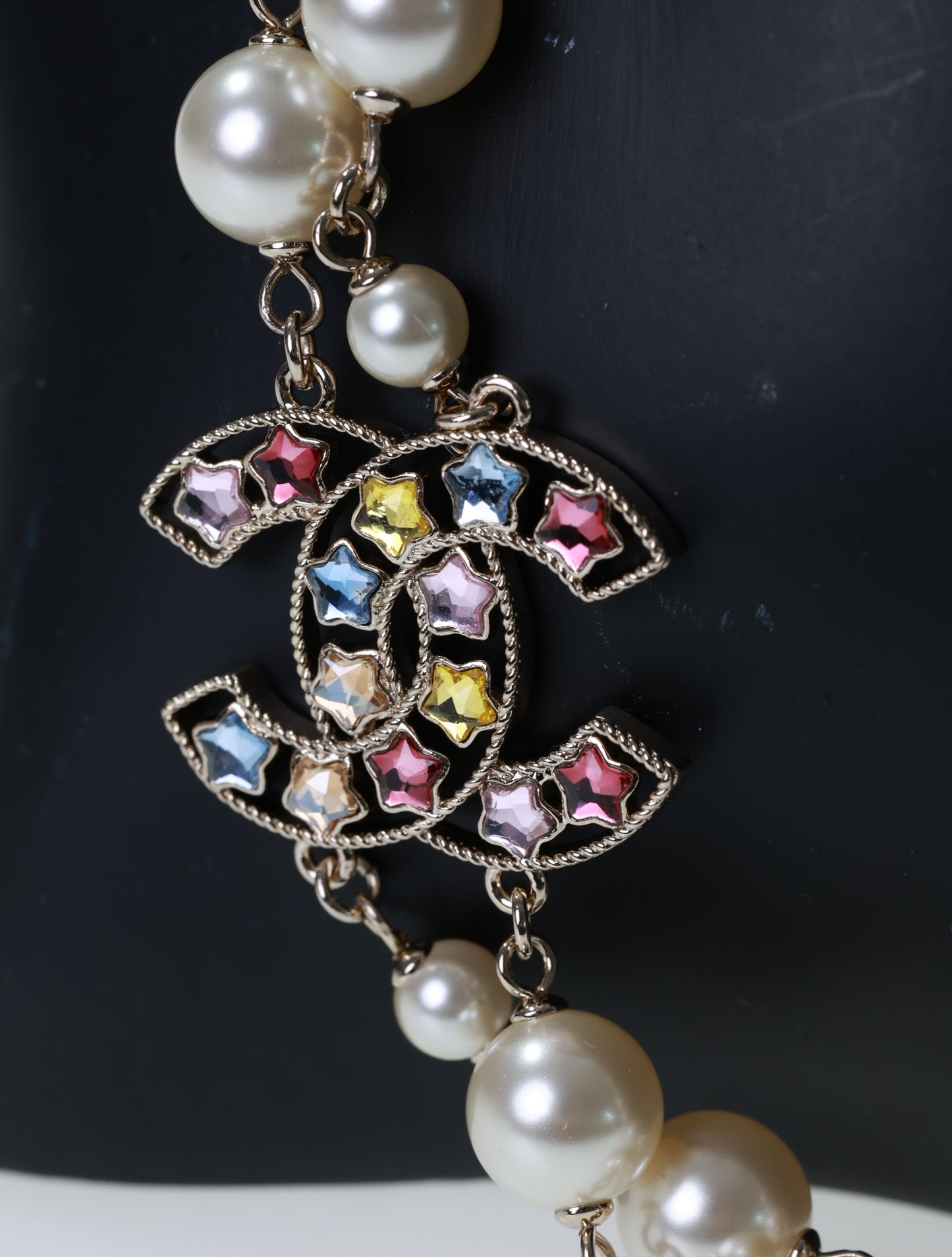 Collana CHANEL catena CC collana perle strass