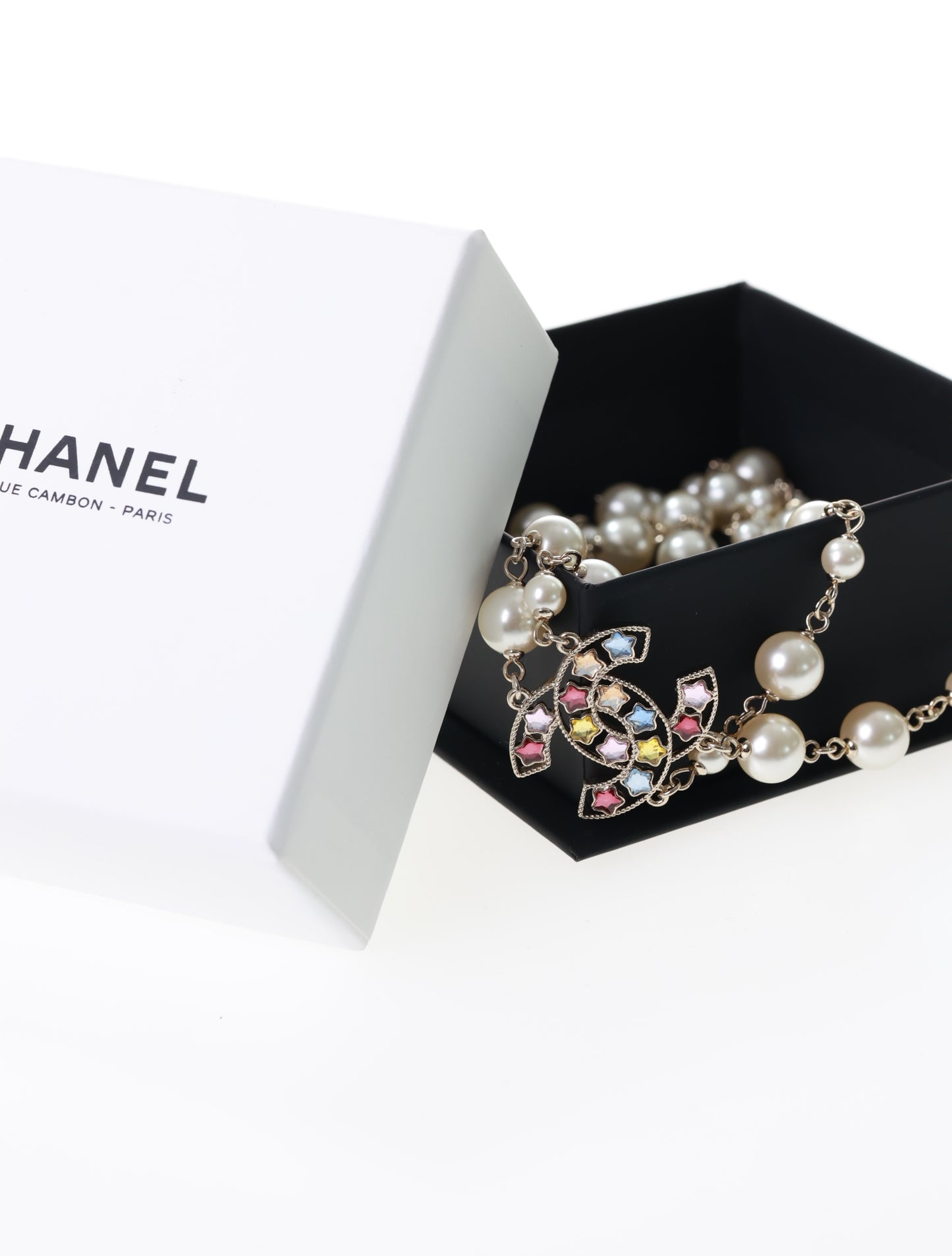 Collana CHANEL catena CC collana perle strass