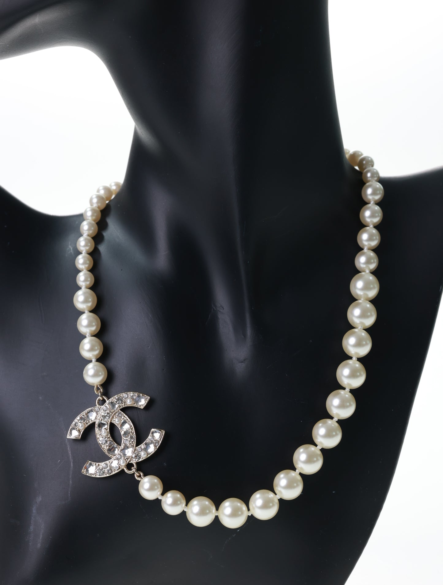 CHANEL Kette CC Halskette Collier Perlen Strass