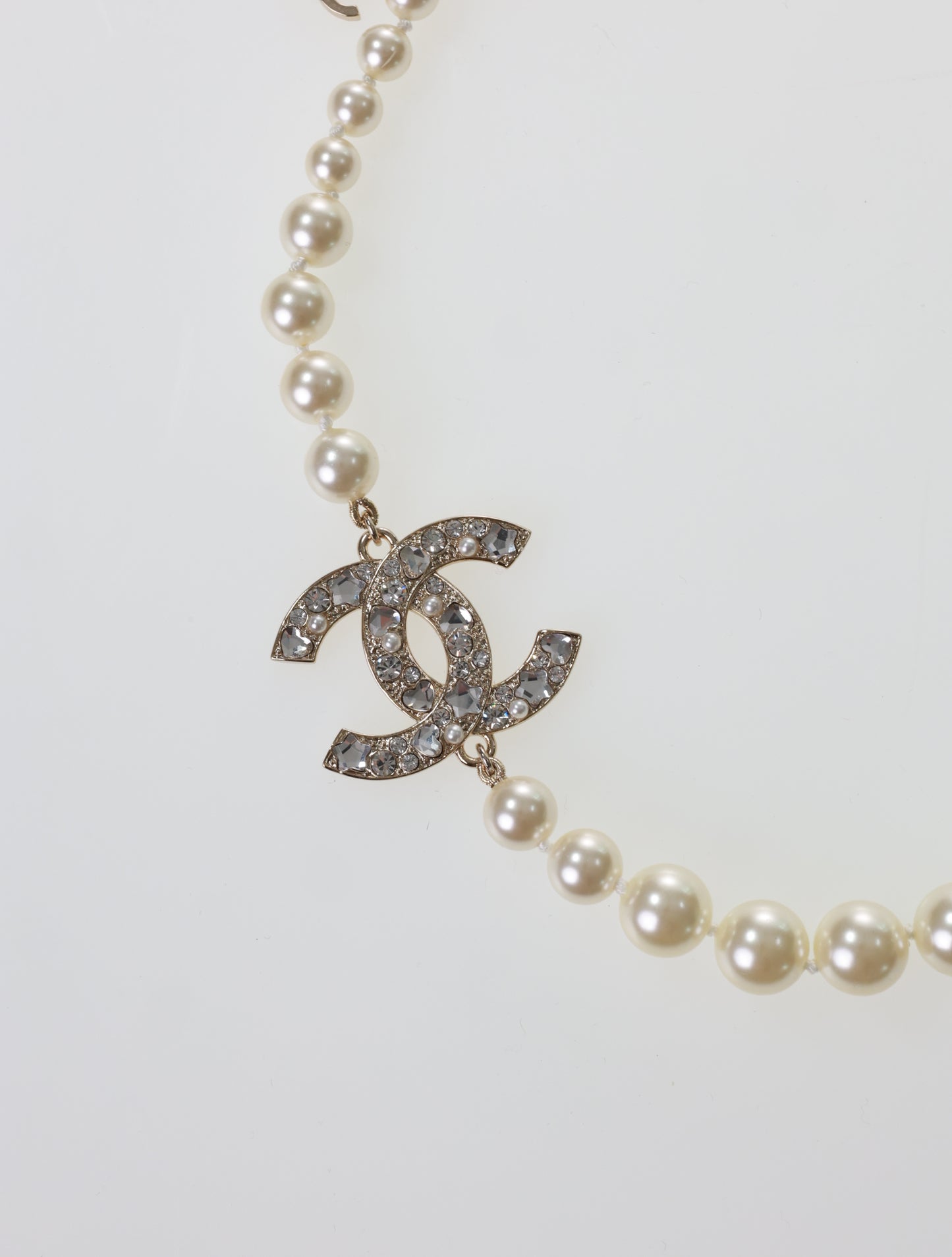 CHANEL Kette CC Halskette Collier Perlen Strass