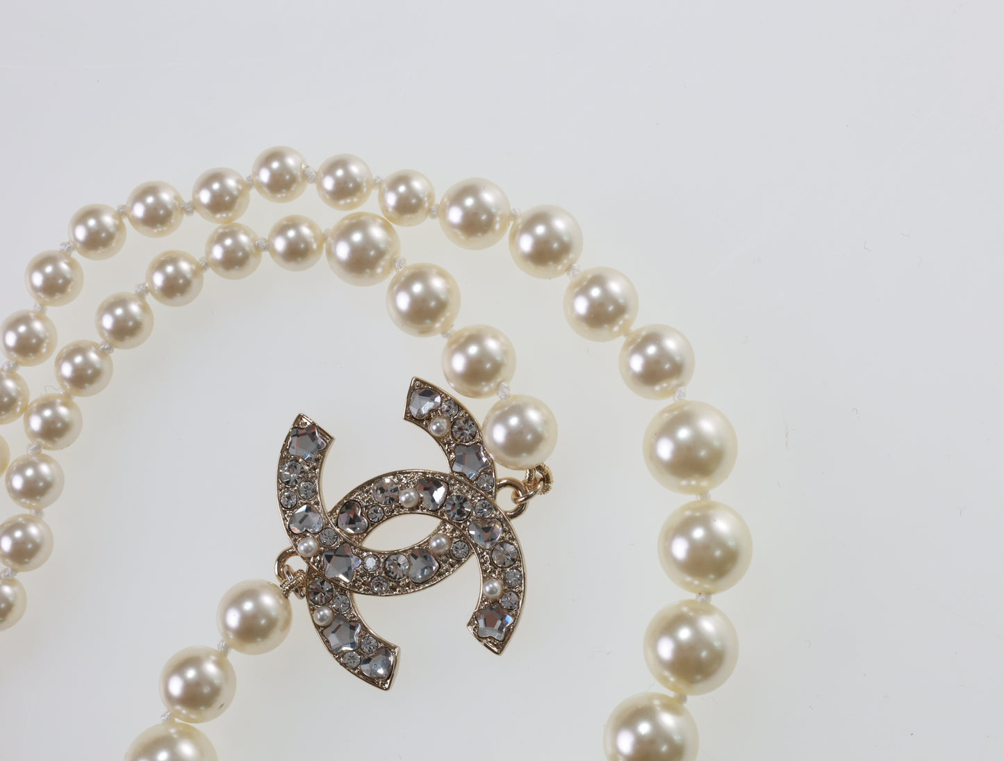 CHANEL Kette CC Halskette Collier Perlen Strass