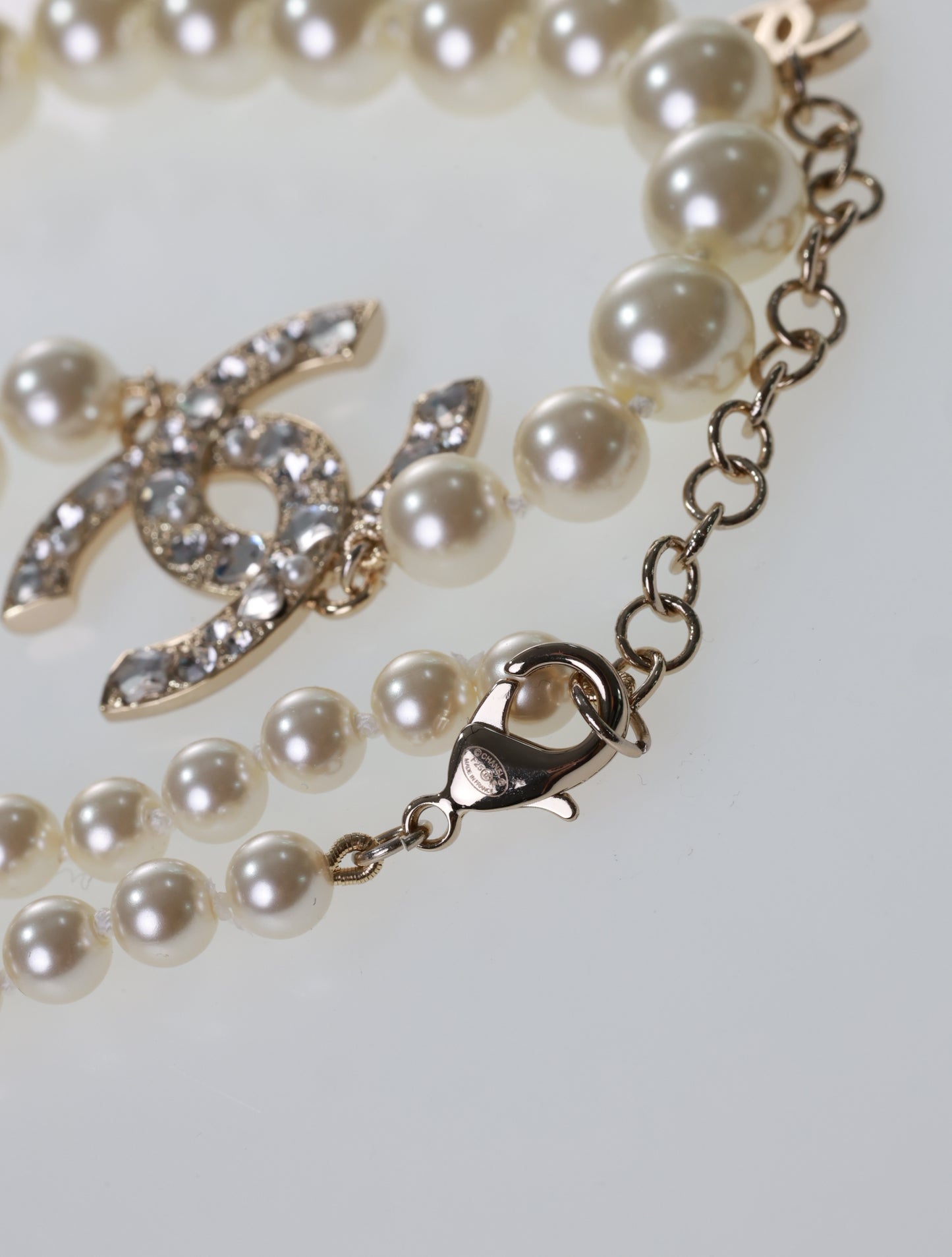 CHANEL Kette CC Halskette Collier Perlen Strass