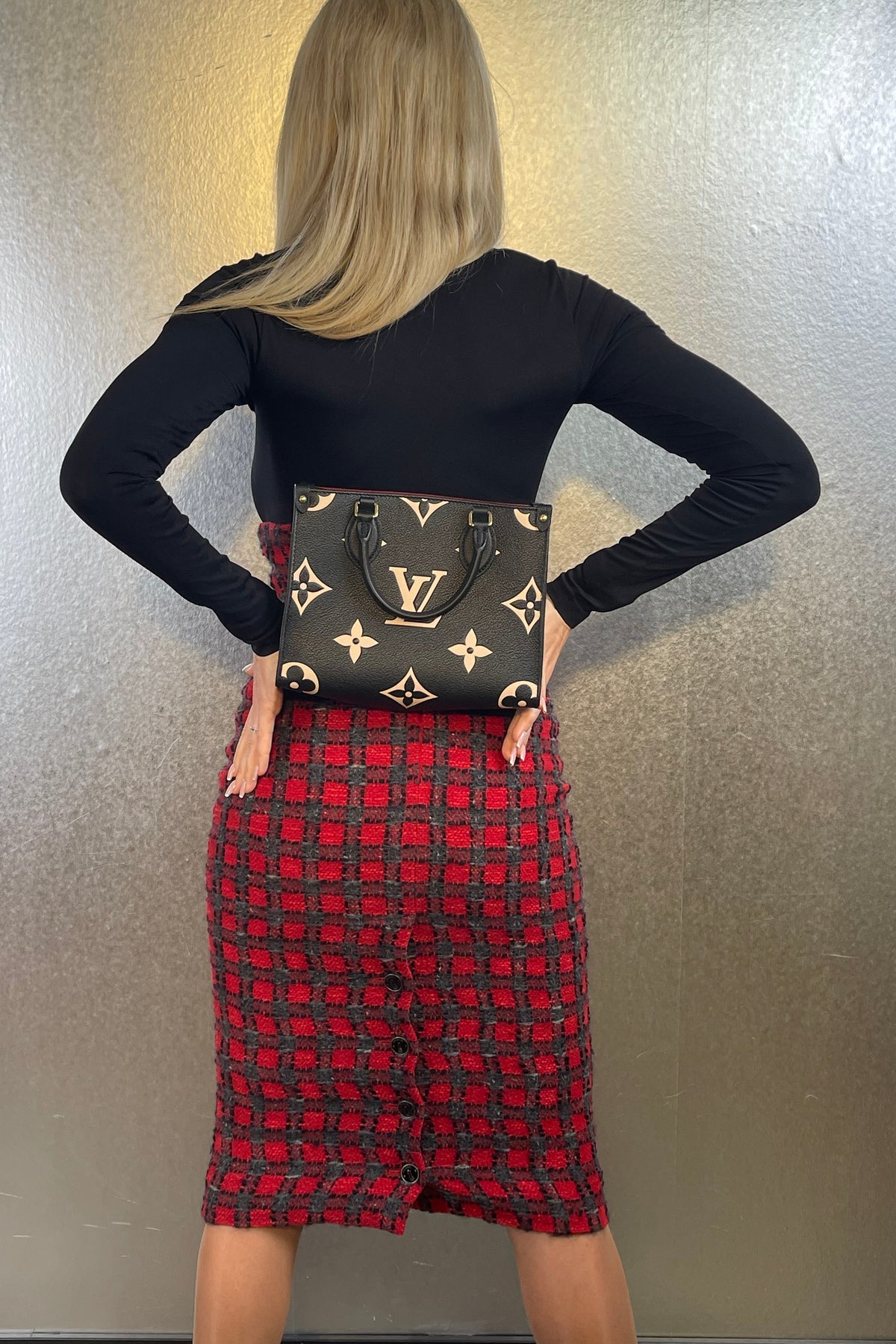 CHANEL Rock knielang rot Gr. 34 midi skirt