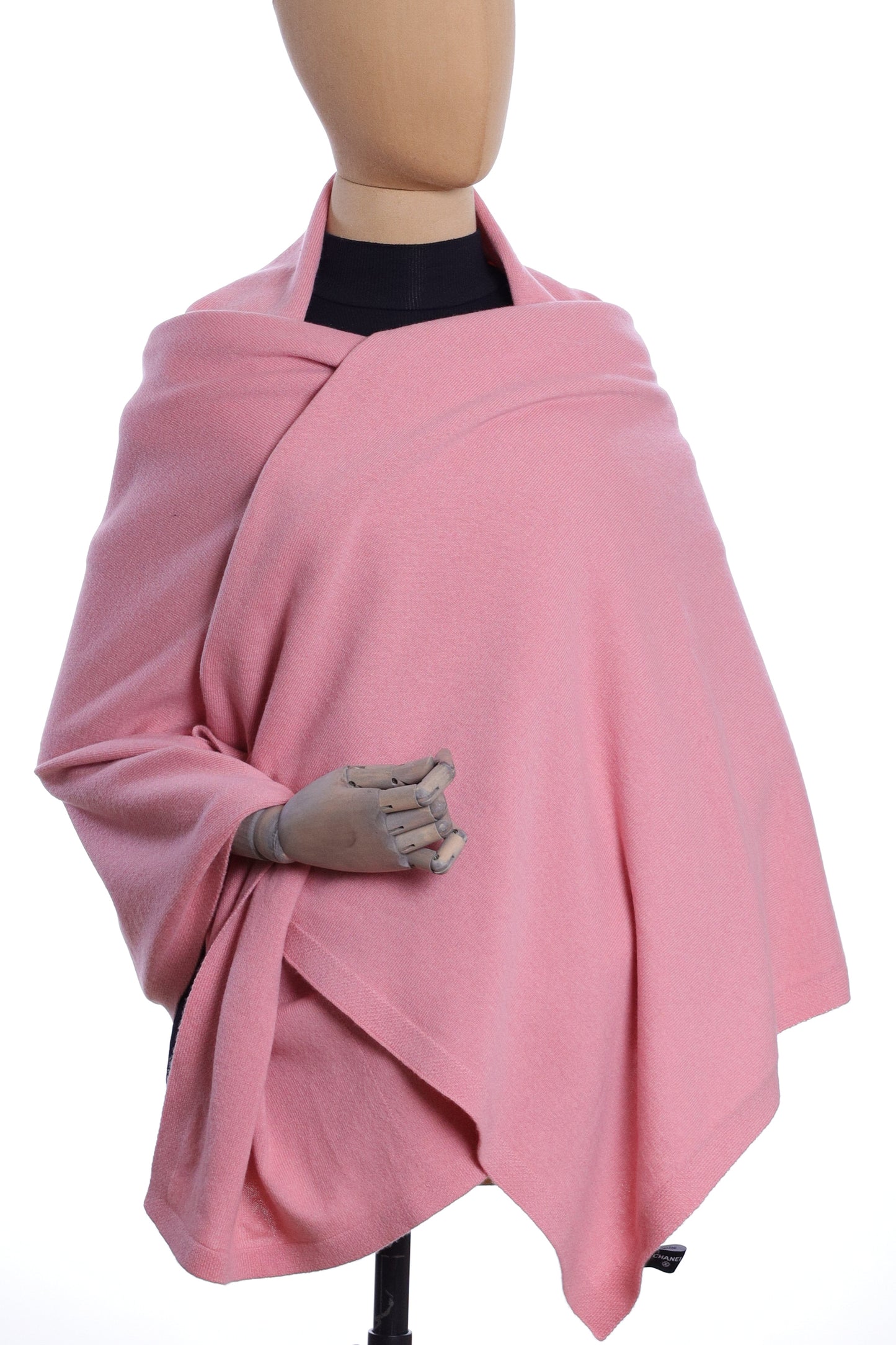 CHANEL scarf cashmere pink XXL