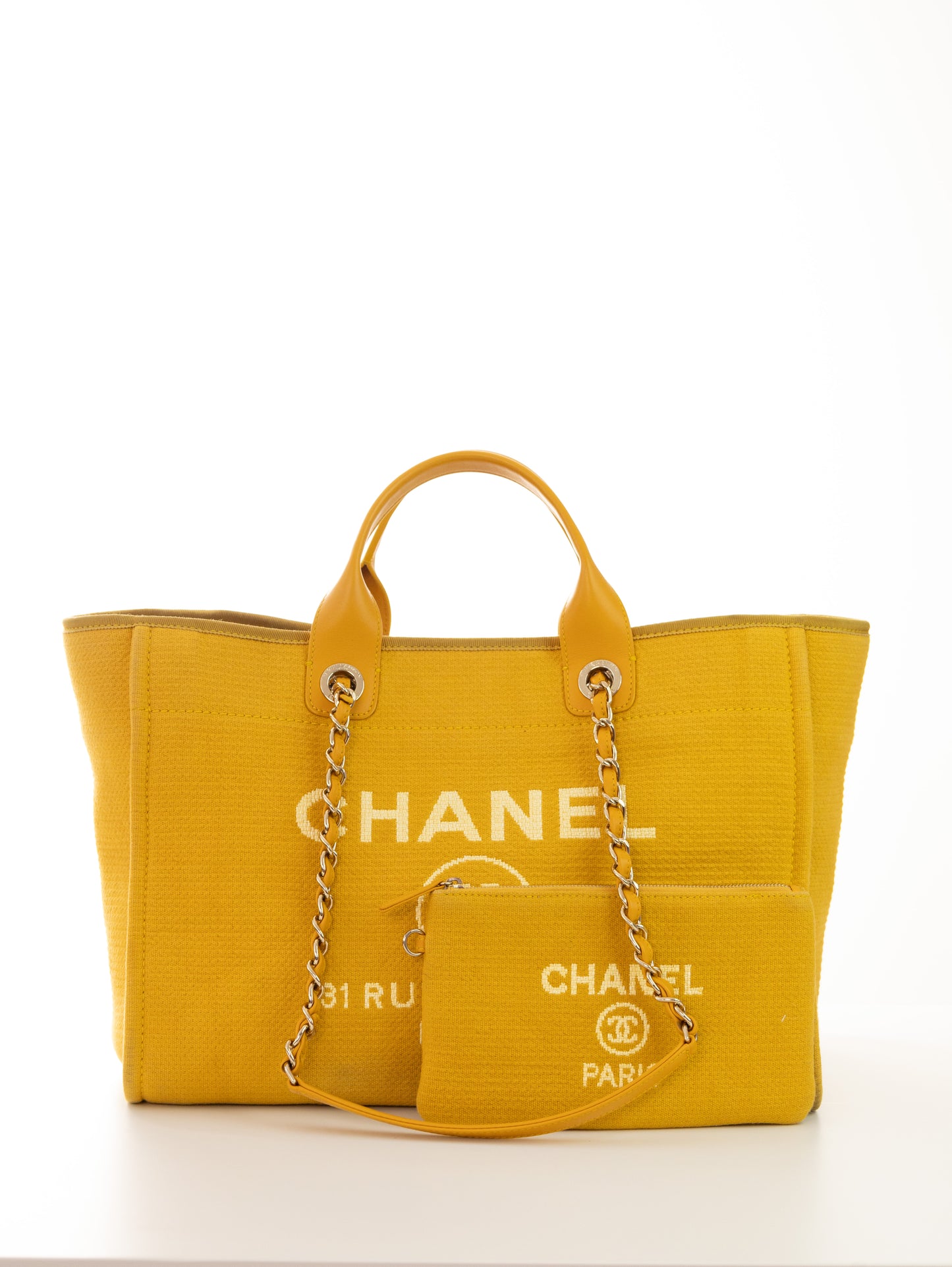 CHANEL DEAUVILLE Shopper Large Size Gelb Safran mit Pochette A66941B07300