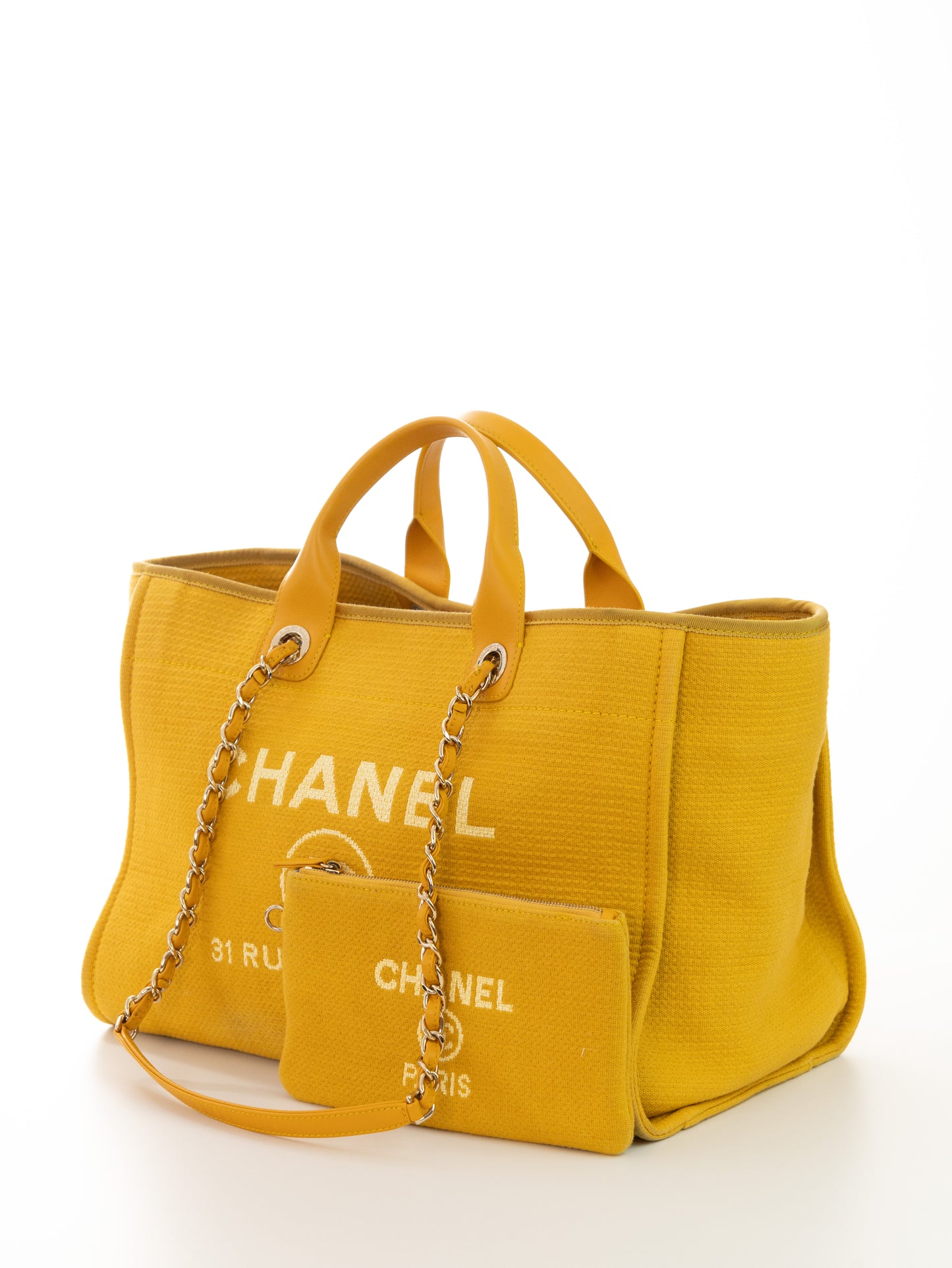 CHANEL DEAUVILLE Shopper Large Size Gelb Safran mit Pochette A66941B07300