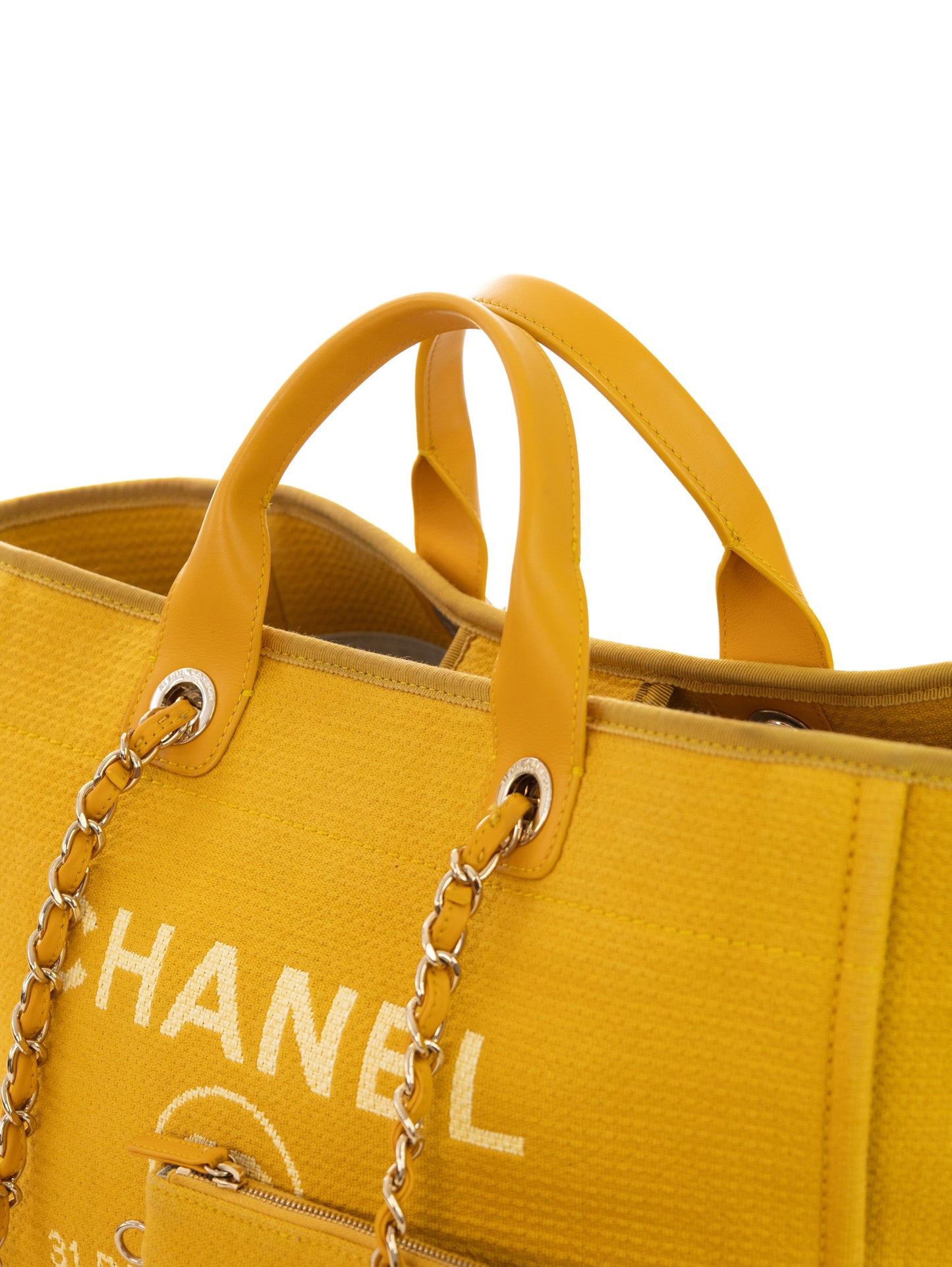 CHANEL DEAUVILLE Shopper Large Size Gelb Safran mit Pochette A66941B07300