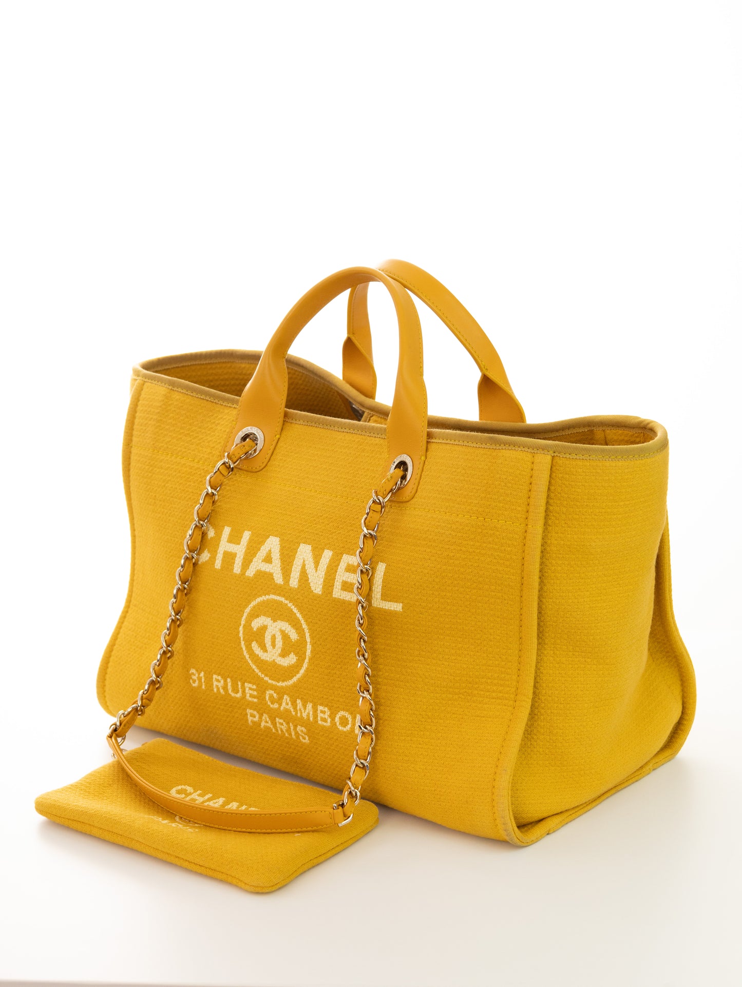 CHANEL DEAUVILLE Shopper Large Size Gelb Safran mit Pochette A66941B07300