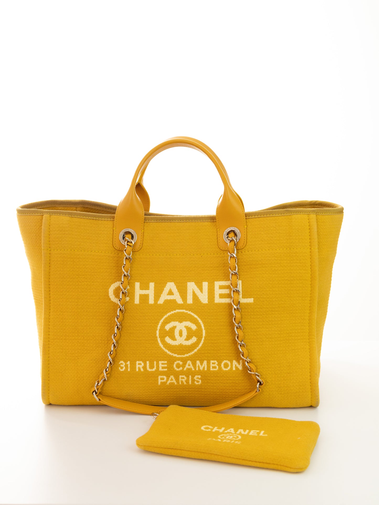 CHANEL DEAUVILLE Shopper Large Size Gelb Safran mit Pochette A66941B07300
