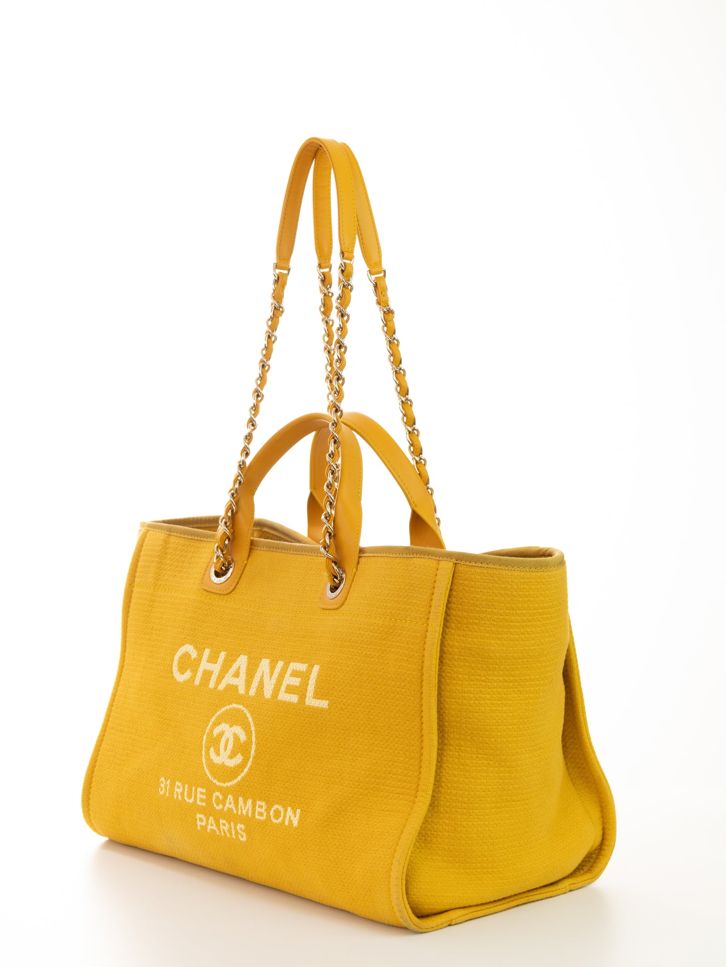 CHANEL DEAUVILLE Shopper Large Size Gelb Safran mit Pochette A66941B07300