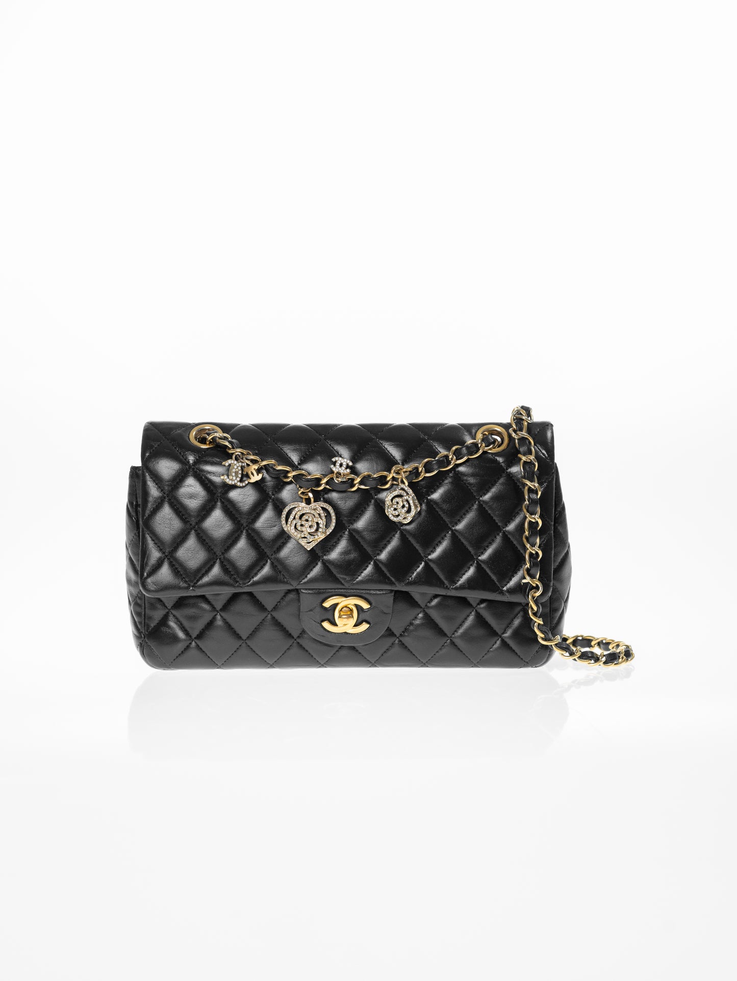 Borsa con patta rosa Timeless media CHANEL in agnello