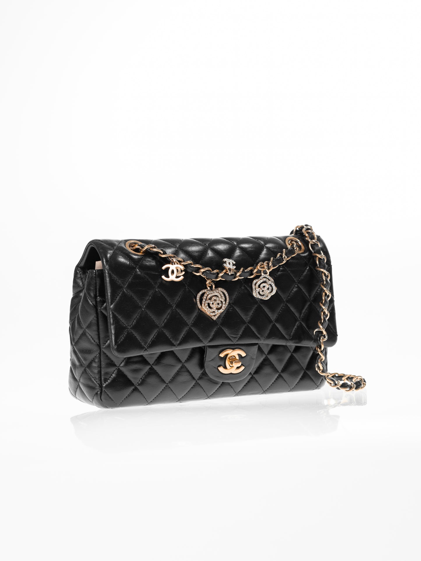 Borsa con patta rosa Timeless media CHANEL in agnello