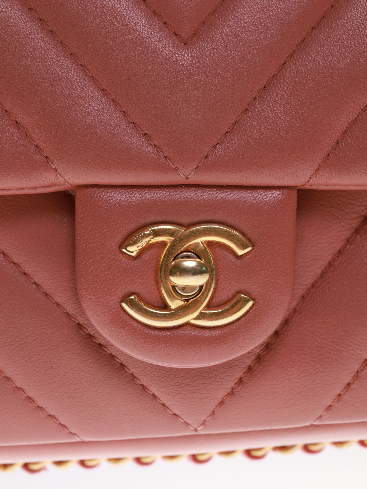 CHANEL Timeless Mini Rectangular Chevron Lambskin Chain Around Flap crossbody bag