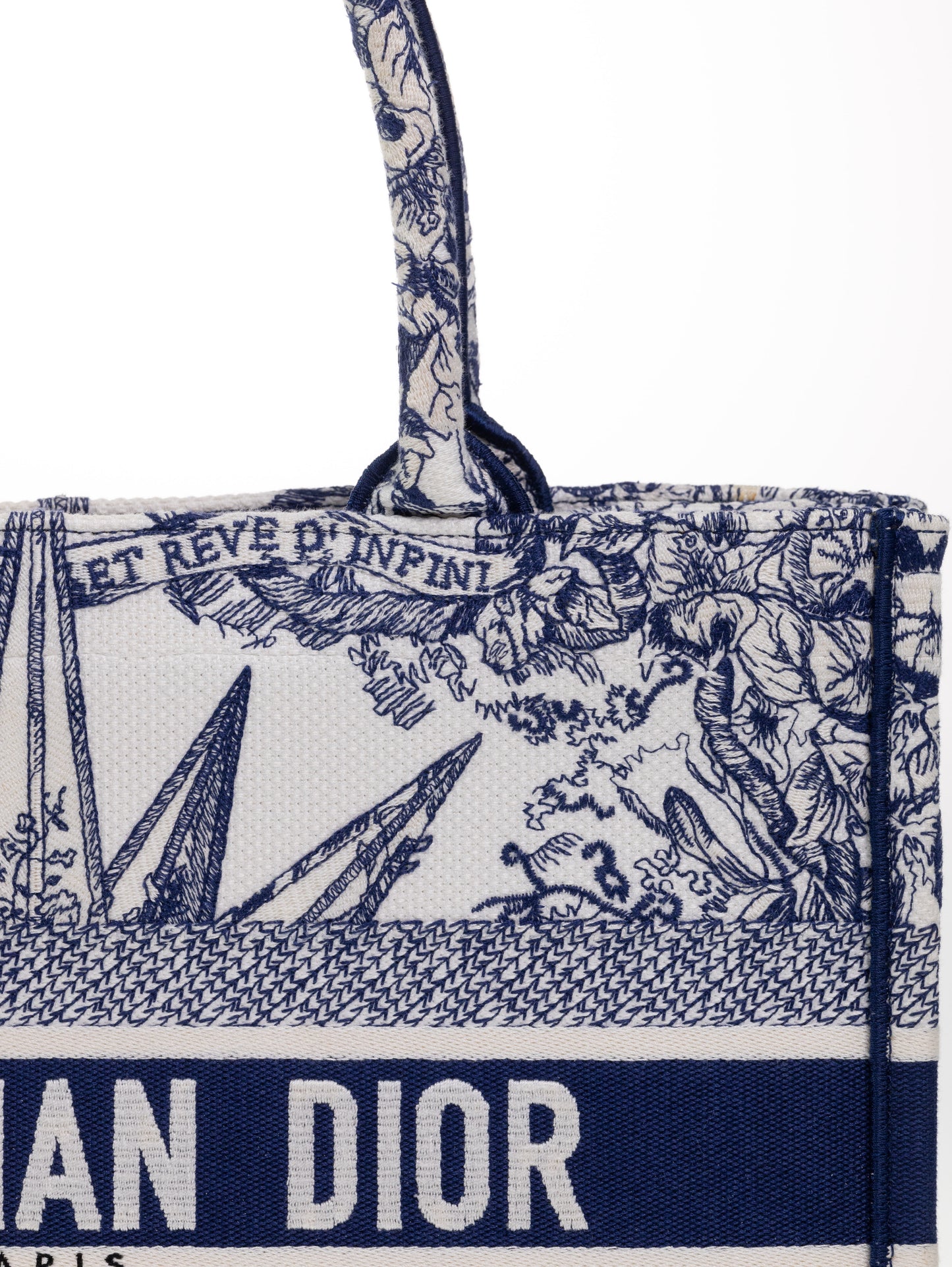 DIOR BOOK TOTE BAG D-LACE EMBROIDERY - LIMITED EDITION Medium model