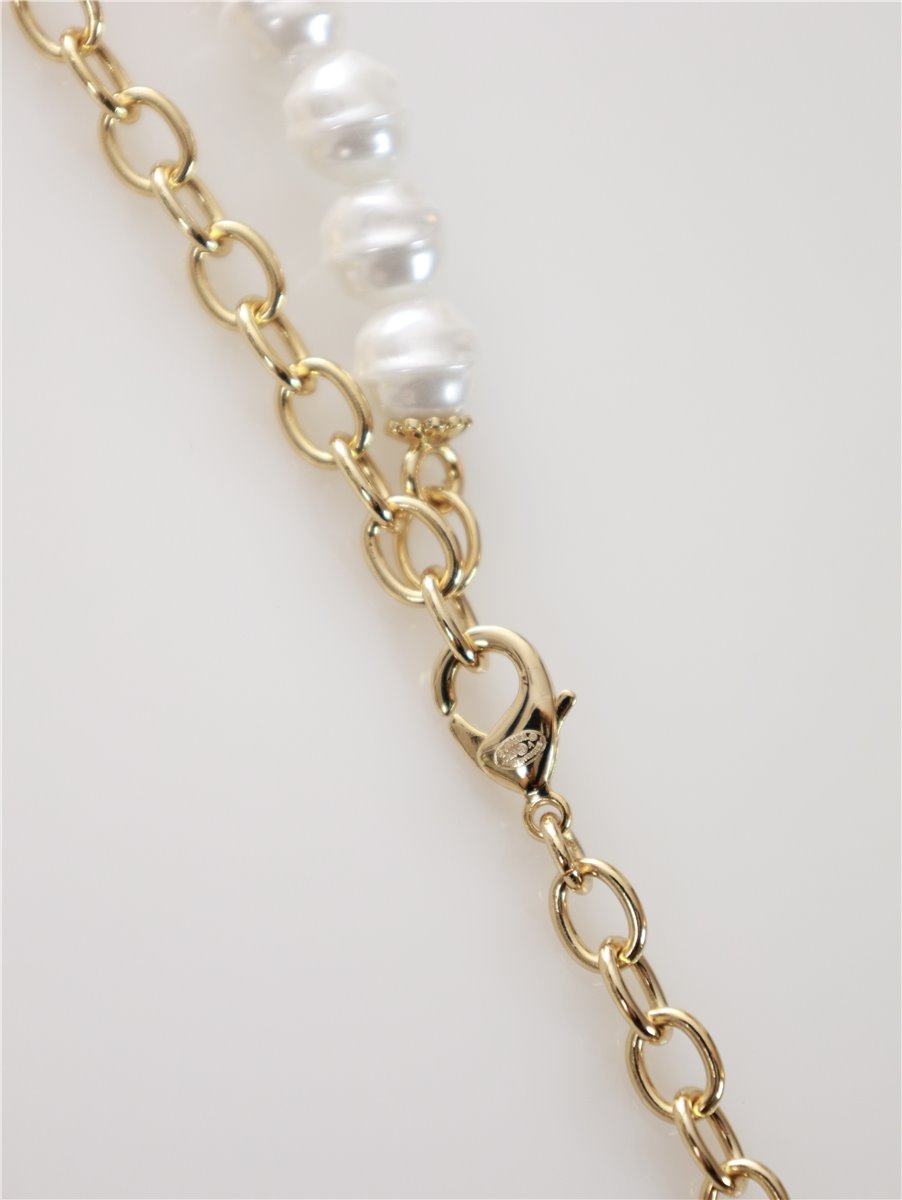 CHANEL Kette CC lange Halskette Gold mit Perlen