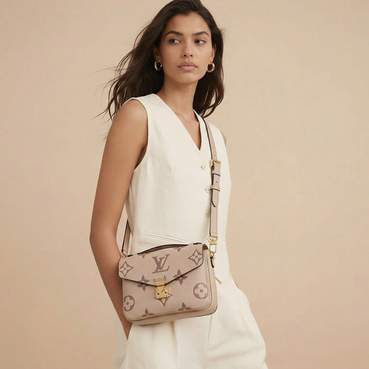 LOUIS VUITTON Pochette Metis Empreinte Bicolor FULLSET