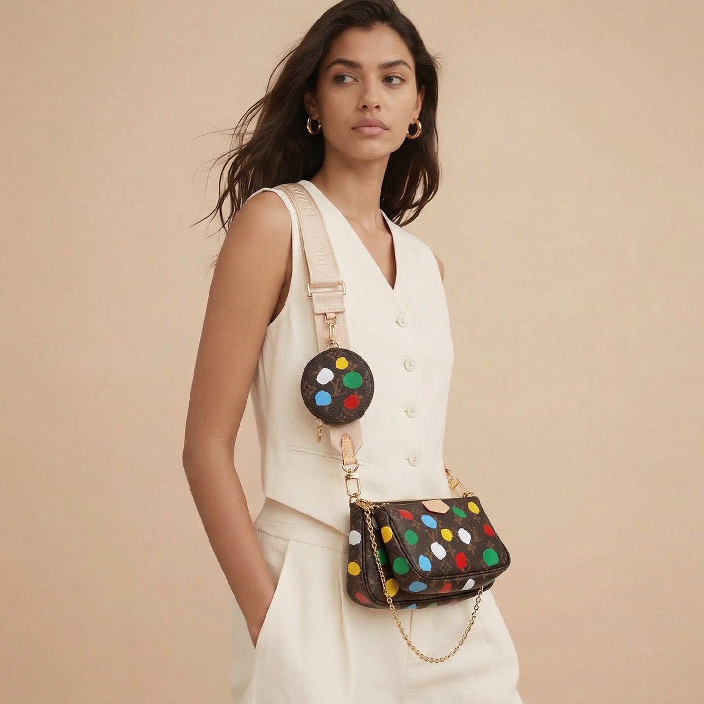 LOUIS VUITTON x Yayoi Kusama MULTI POCHETTE M46385 limited Edition