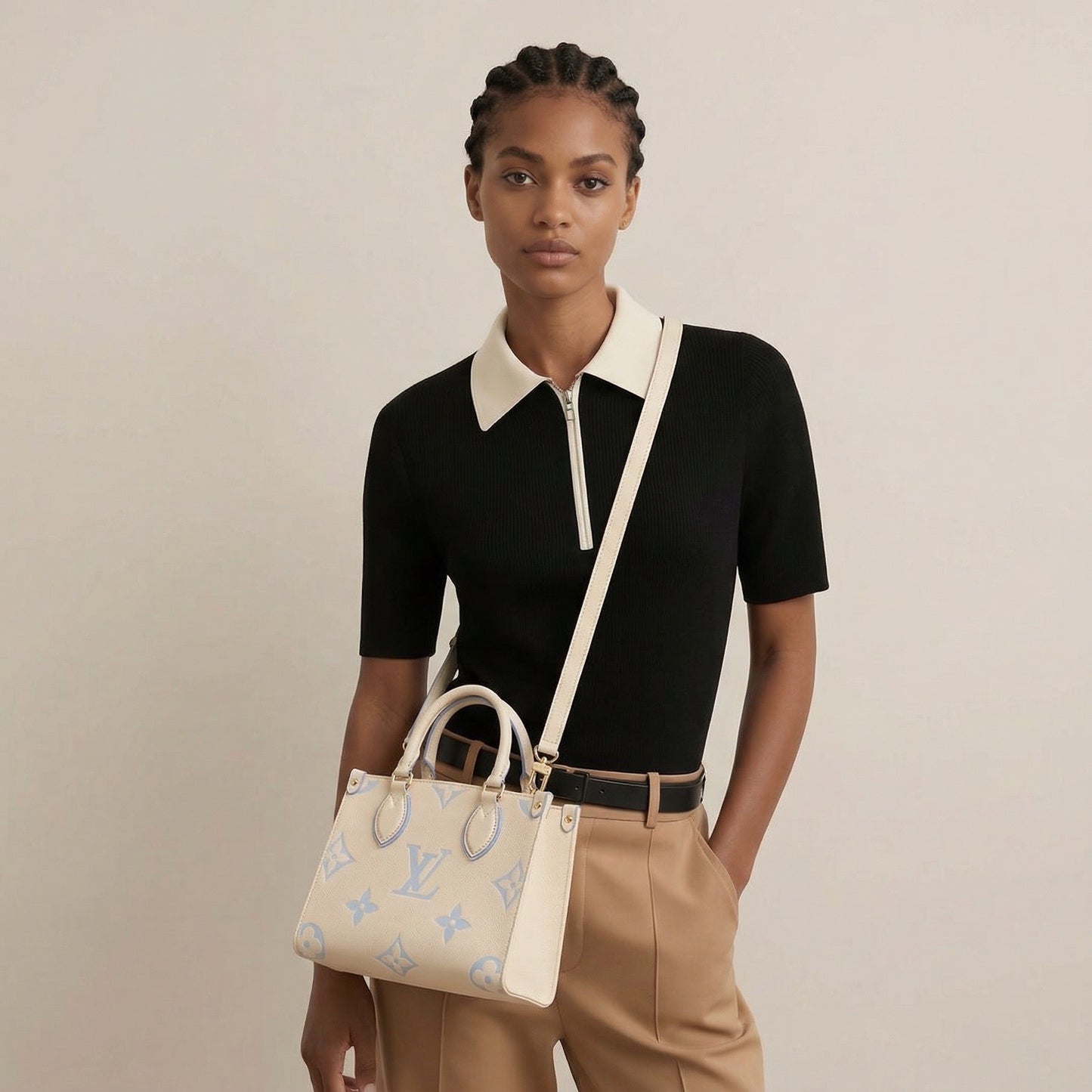 LOUIS VUITTON OnTheGo PM Empreinte Creme / Blue Giant Monogram