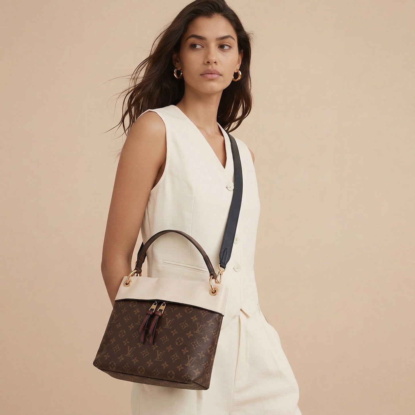 LOUIS VUITTON Jersey N44022 cream Shoulder &amp; Cross Body Bag
