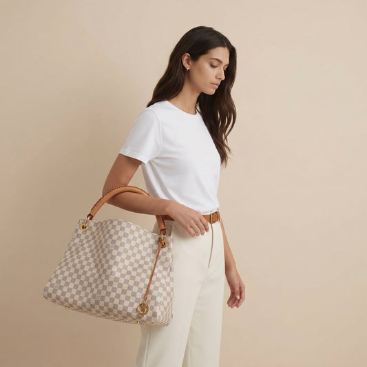 LOUIS VUITTON Artsy MM Damier Azur N41174 hervorragender Zustand