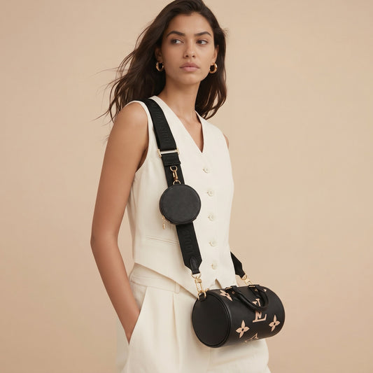 LOUIS VUITTON Papillon BB Monogram Schwarz/Creme Bicolor neuw.