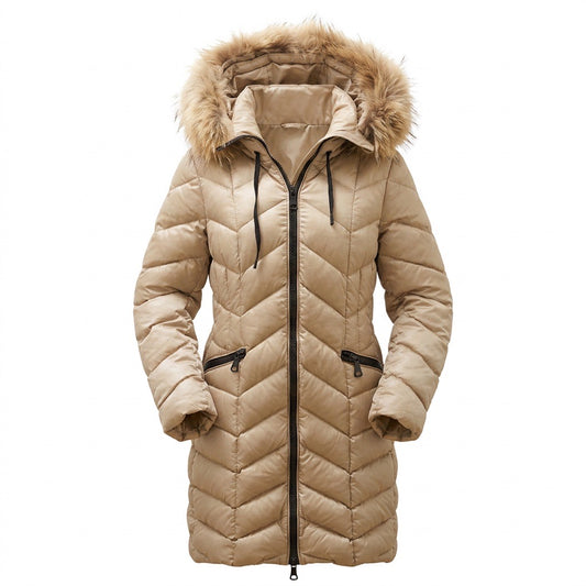 Moncler Belloy Daunenmantel mit Echtpelz Gr. 3 bzw. 38/40