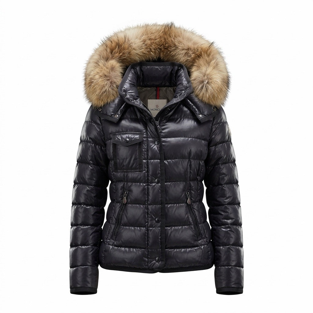 Moncler Armoise Daunenjacke schwarz Größe 3 XXL Pelz - entspr. Gr. 38/40 M