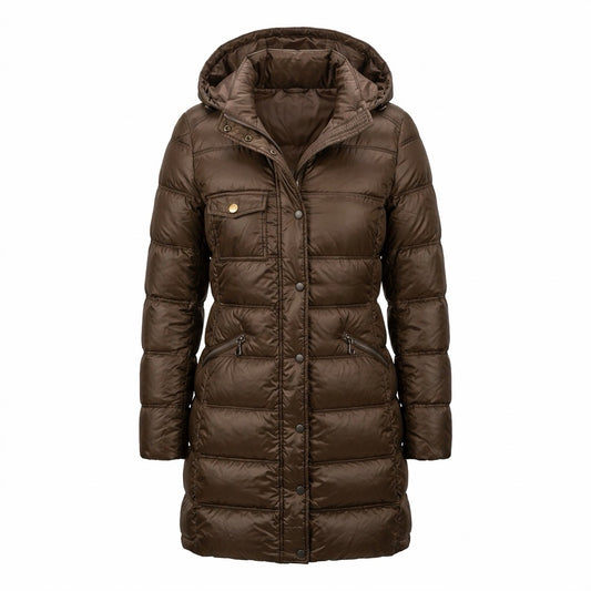 Moncler Romarin Daunenmantel Bronze Größe 1 - entspr. Gr. 36 bzw. S