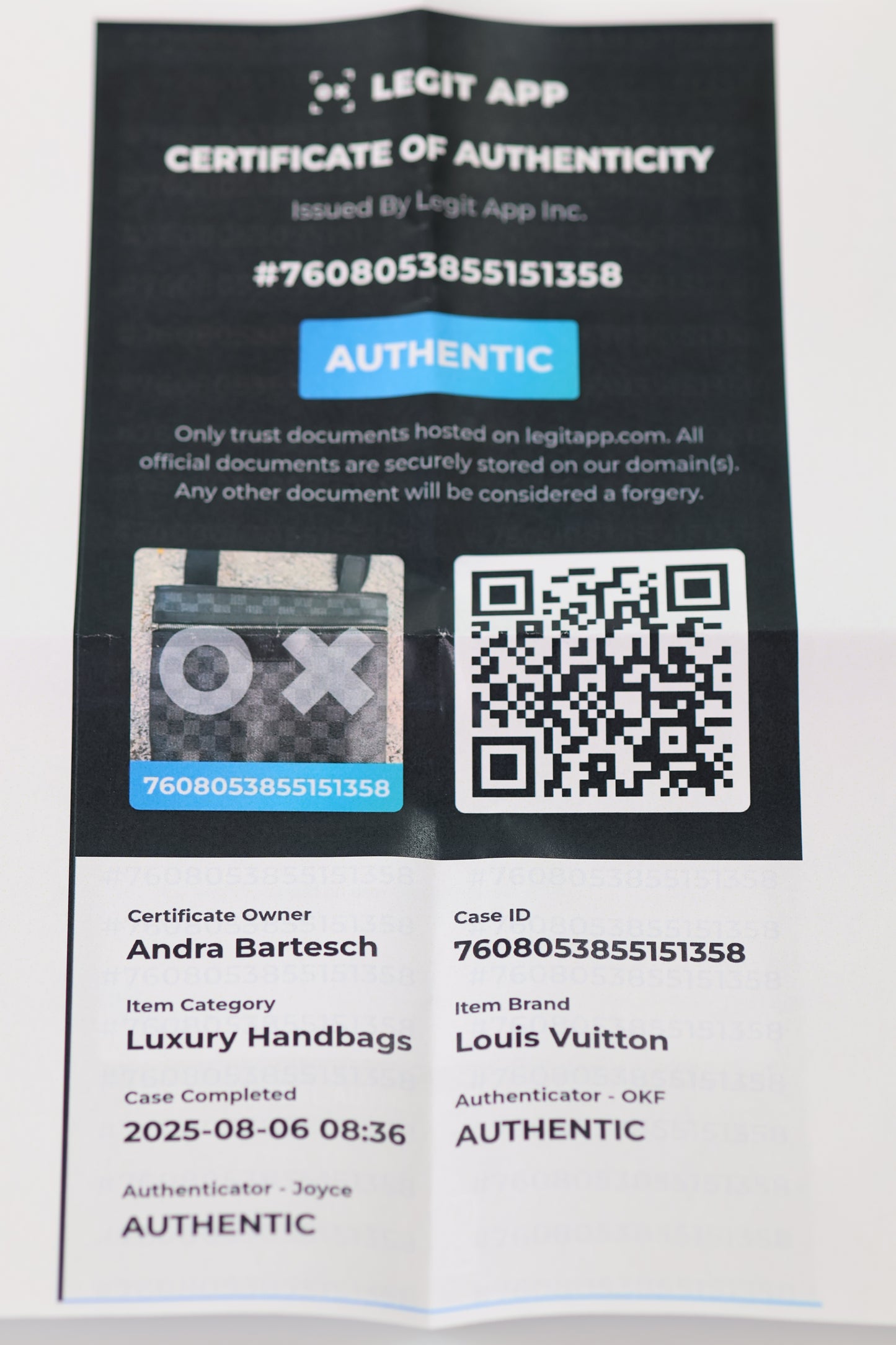 LOUIS VUITTON Thomas Graphite Damier Bag Cross-over-bag