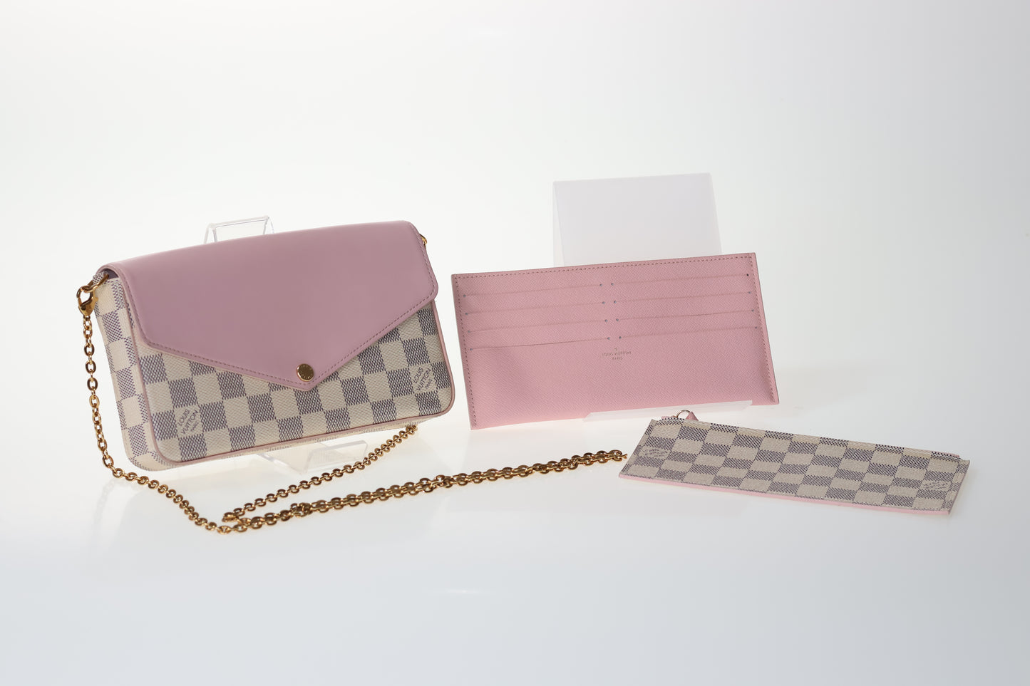 Louis Vuitton Felicie Damier Azur Rose